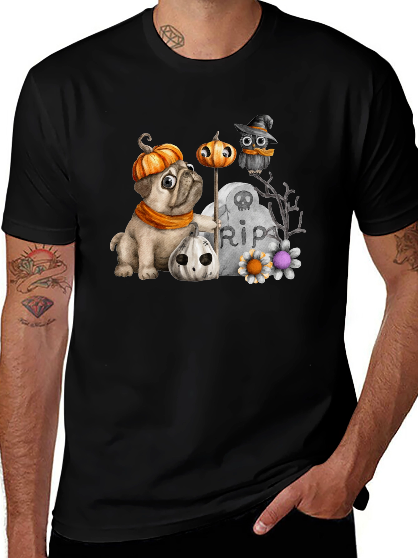 Halloween Pug T-Shirt: Spooky Season Style