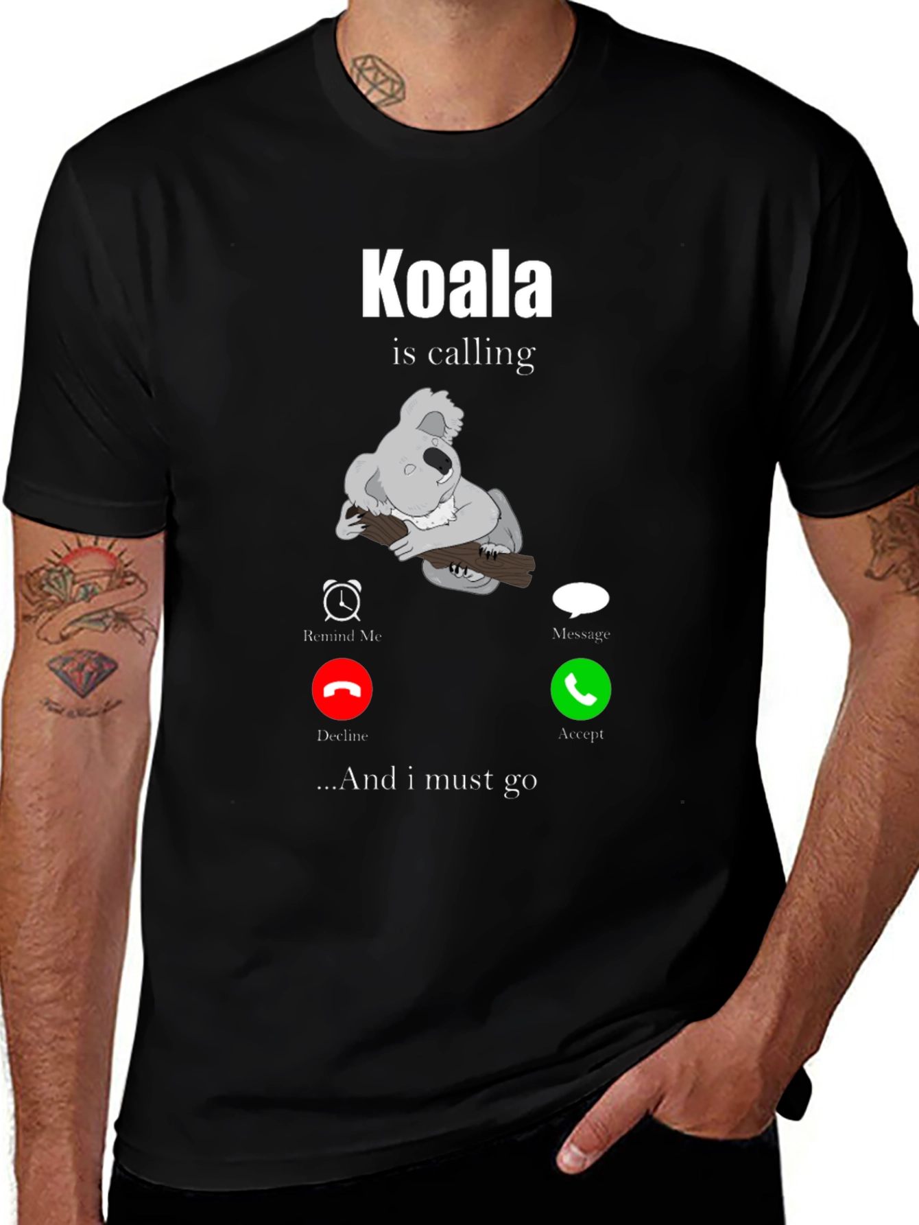 Variant 11 of Koala is Calling Black T-Shirt