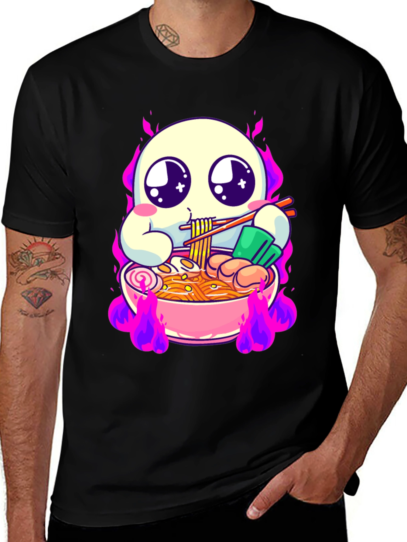 Variant 14 of Kawaii Ramen Ghost Graphic Tee