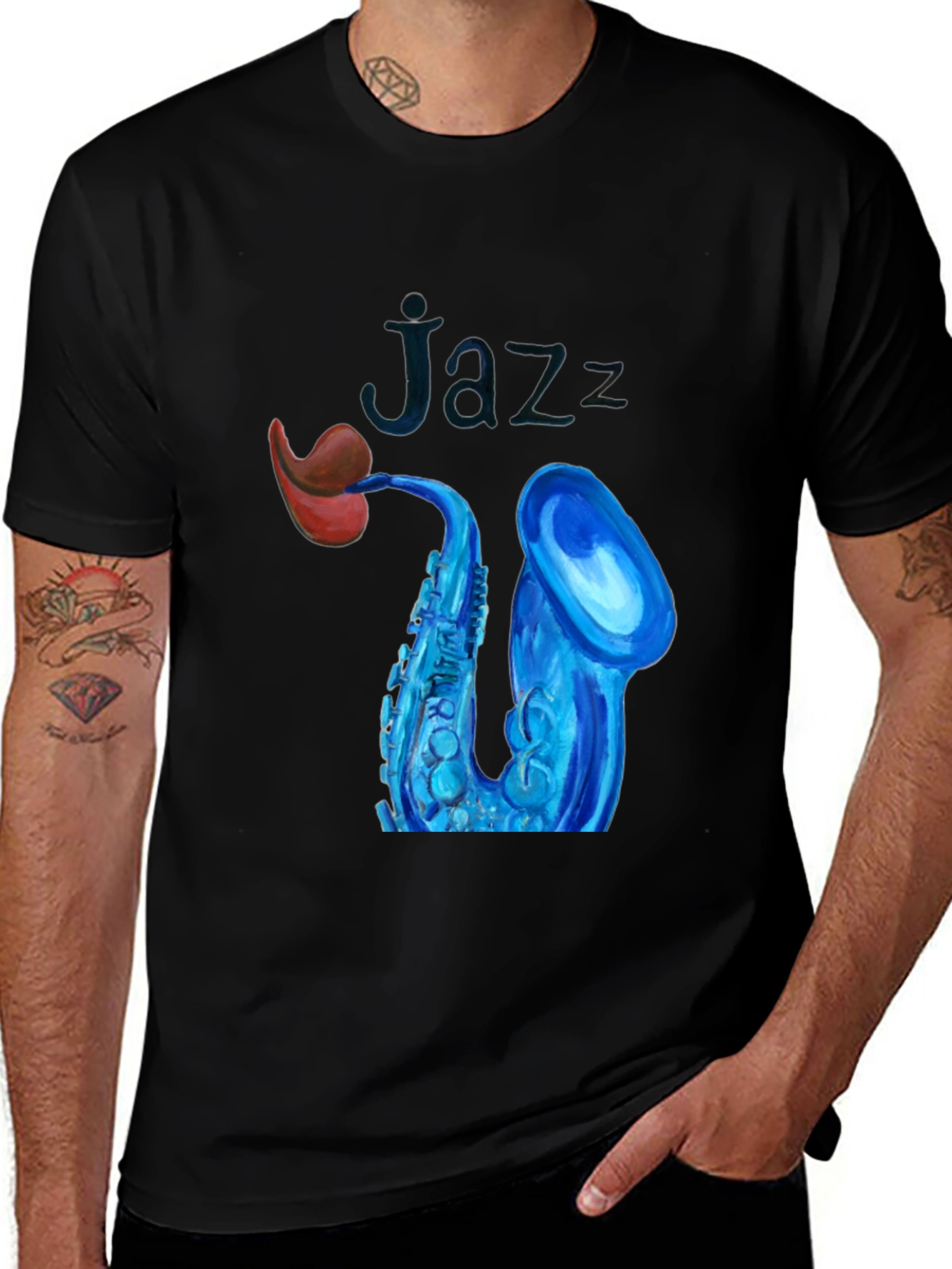 Variant 19 of Jazz Saxophone Graphic Tee - Stylish Music Lover T-Shirt
