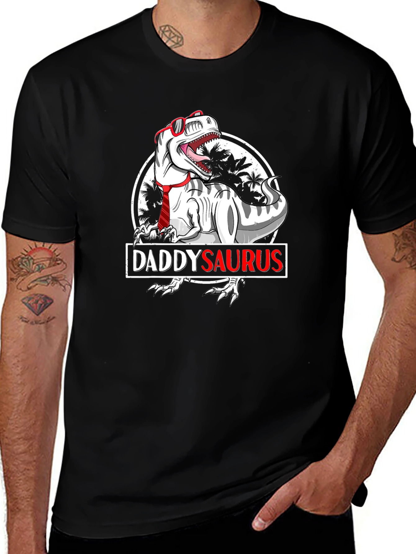 Variant 23 of Daddy Saurus T-Shirt - Black