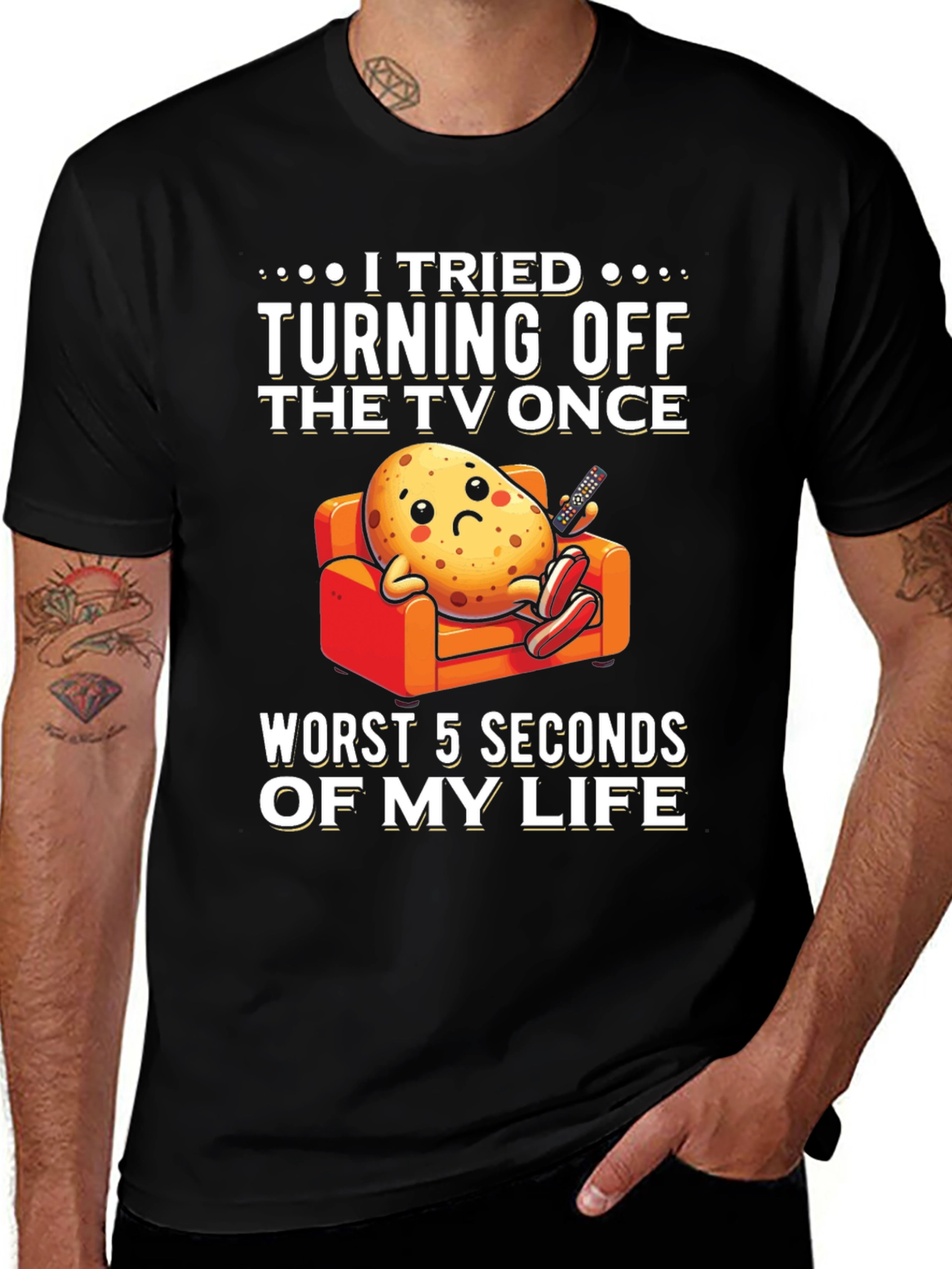 Variant 7 of Funny Potato TV T-Shirt - Worst 5 Seconds