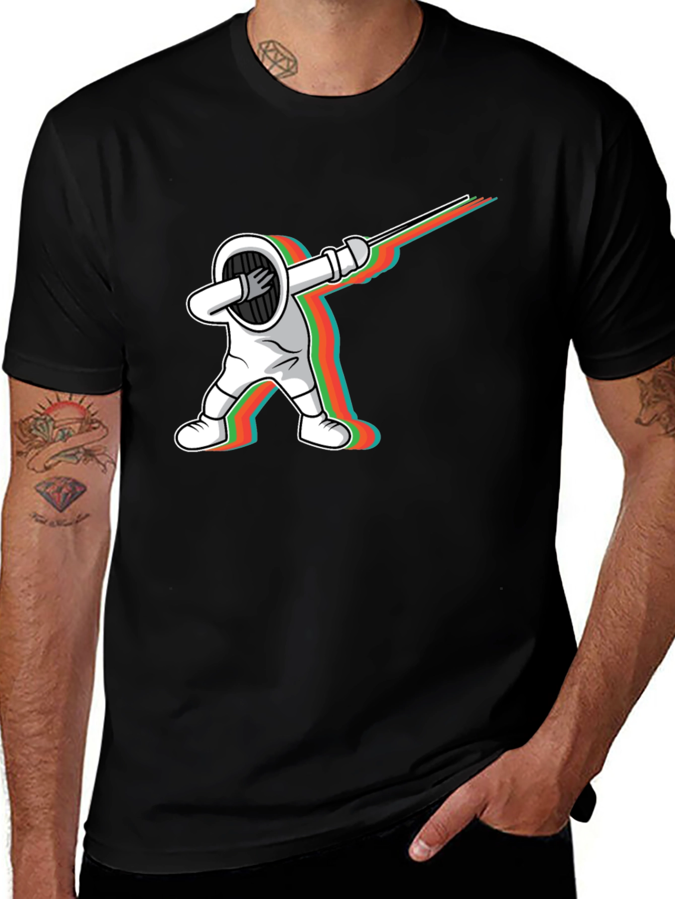 Variant 24 of Fencing Dab Black T-Shirt