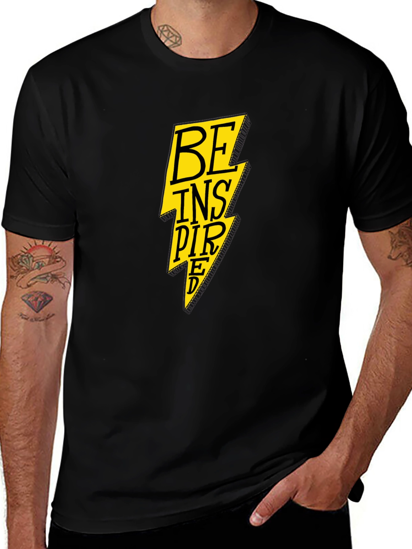 Variant 27 of Be Inspired Graphic Tee - Black