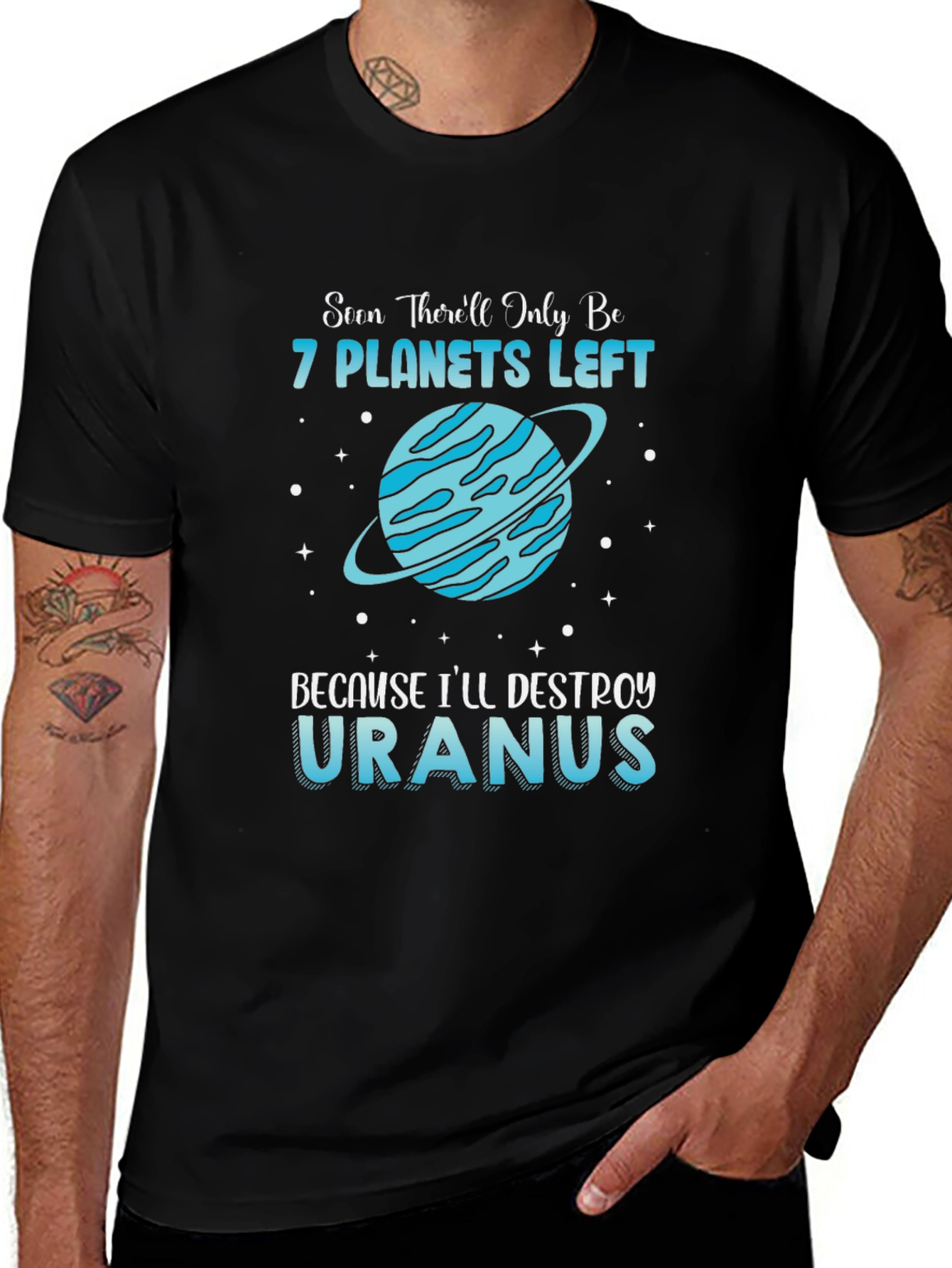 Variant 27 of Funny 7 Planets Left Destroy Uranus T-Shirt