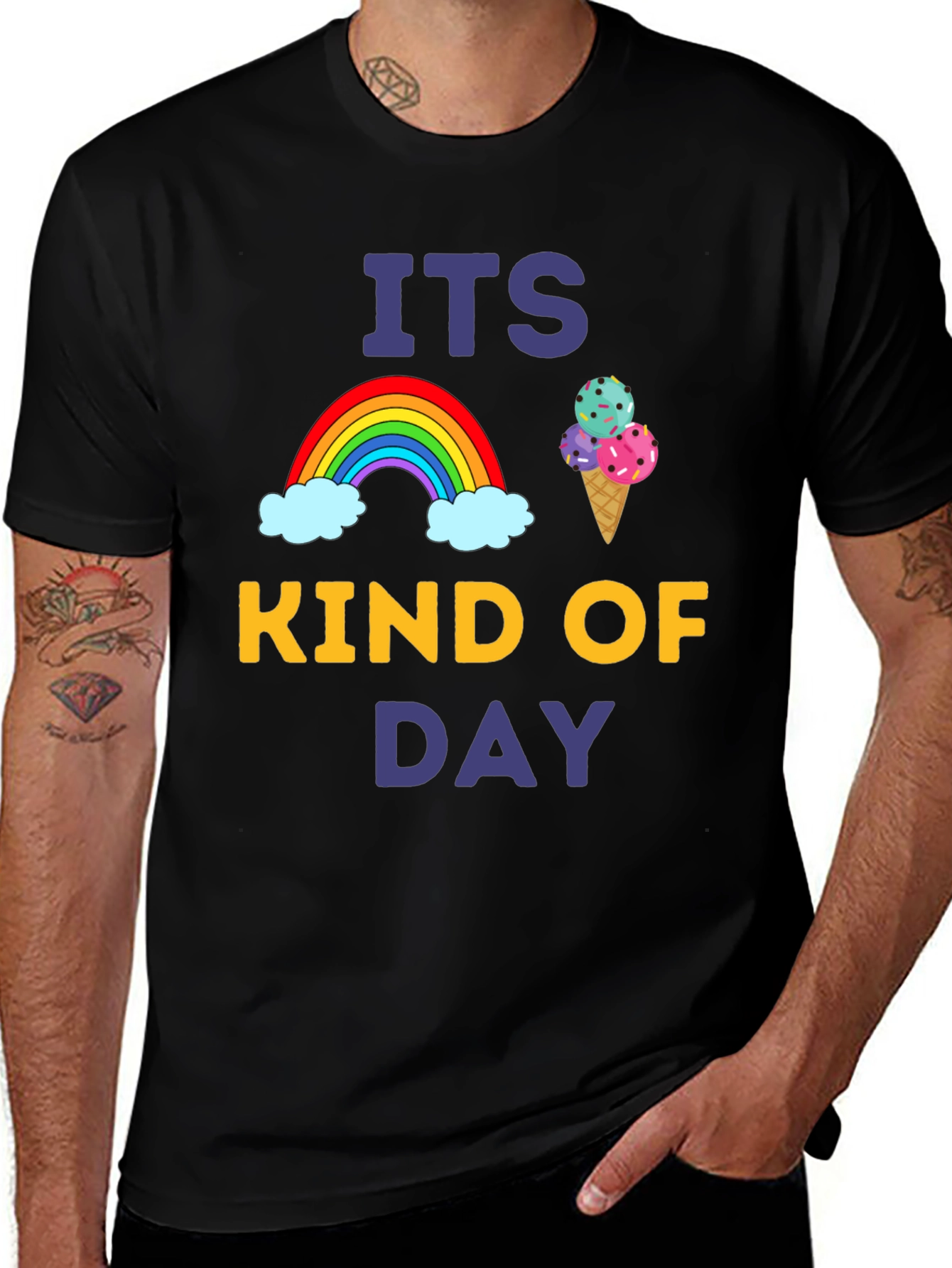 Variant 3 of It's Kind of Day T-Shirt Rainbow Ice Cream Graphic