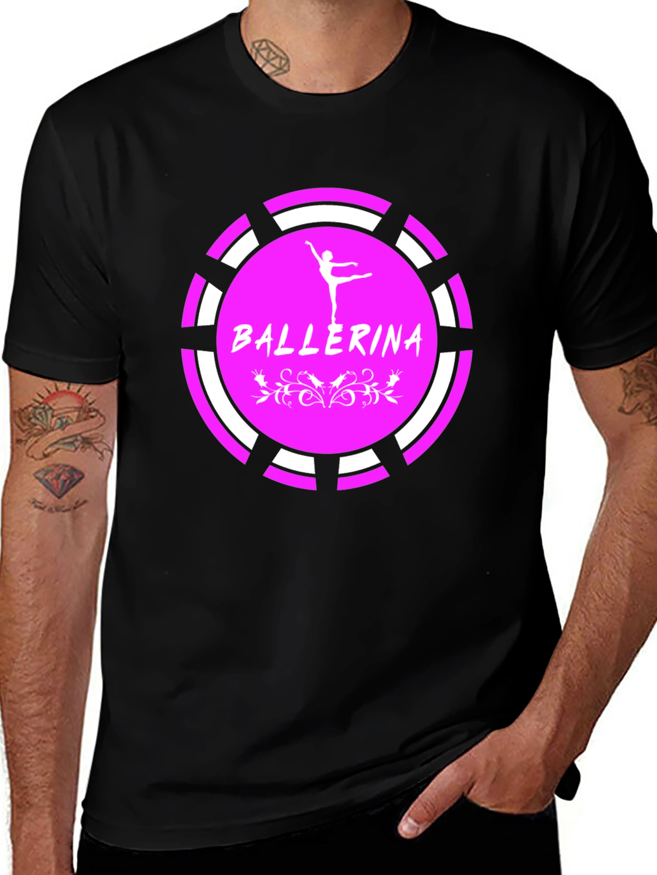 Variant 11 of Ballerina Graphic Tee - Black Cotton T-Shirt