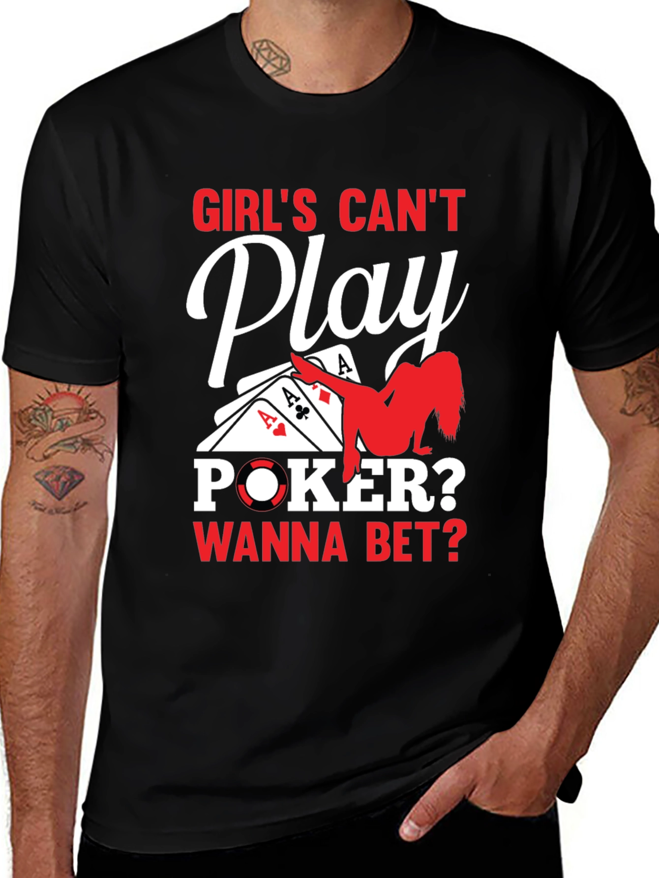 Variant 16 of Girls Can't Play Poker? Graphic Tee