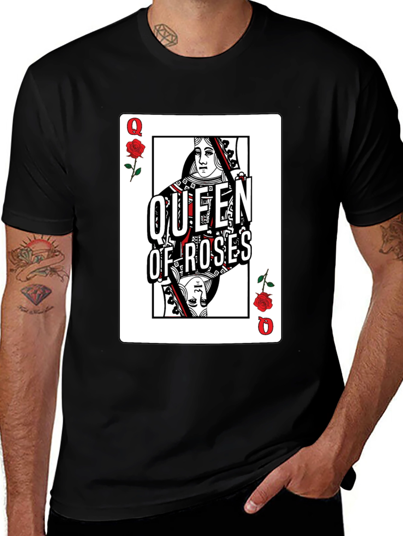 Variant 28 of Queen of Roses Graphic T-Shirt - Black