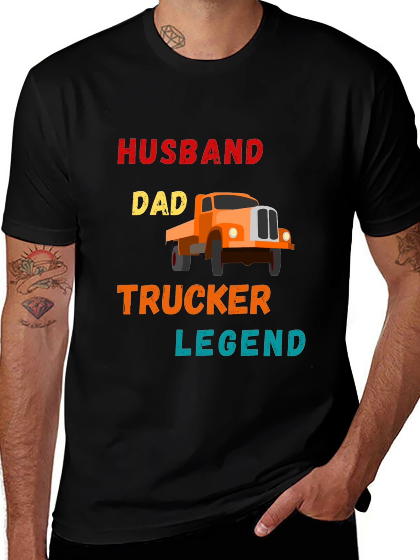 Variant 13 of Husband Dad Trucker Legend Graphic Tee