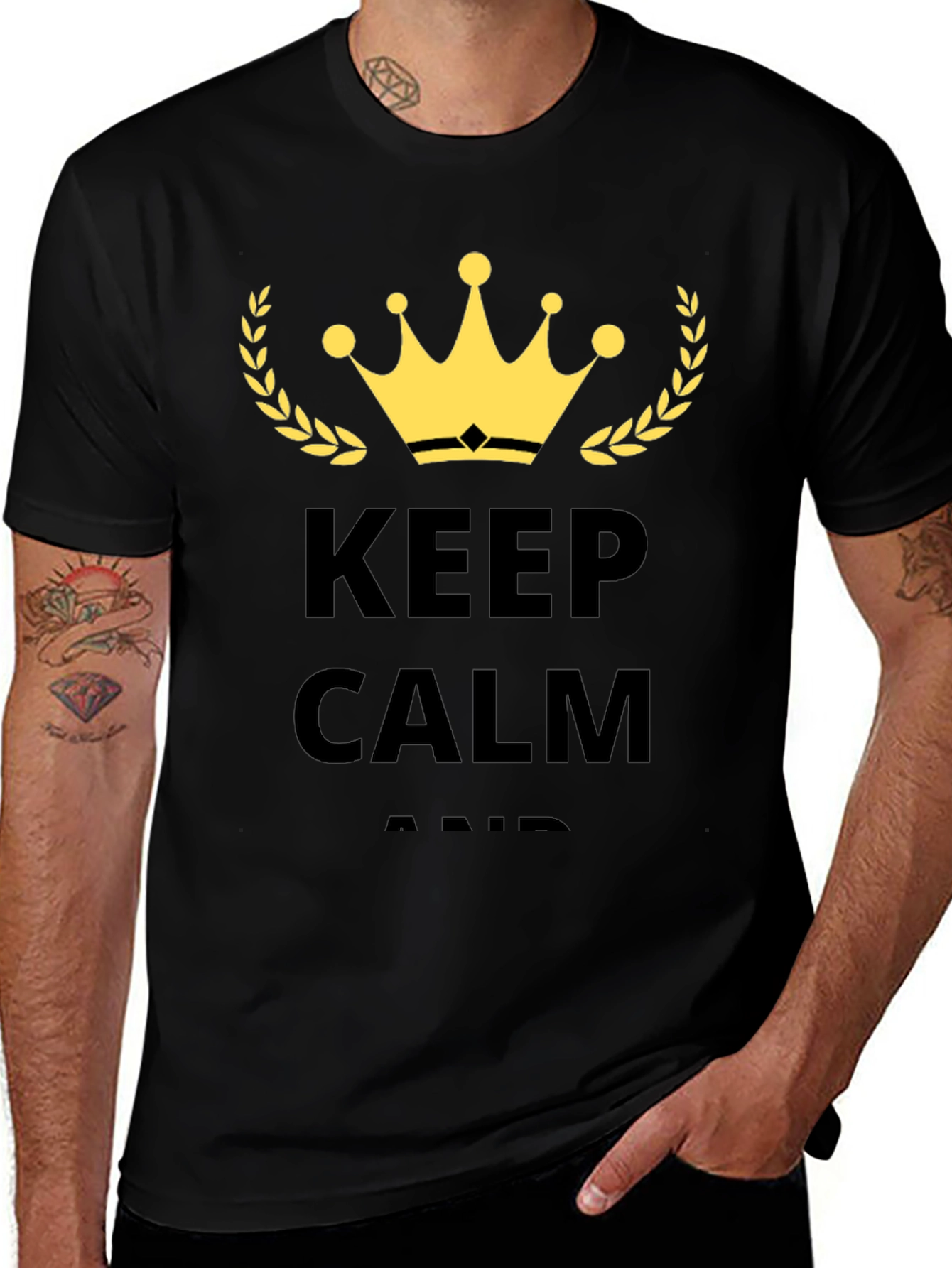 Variant 21 of Keep Calm Graphic Print Black T-Shirt