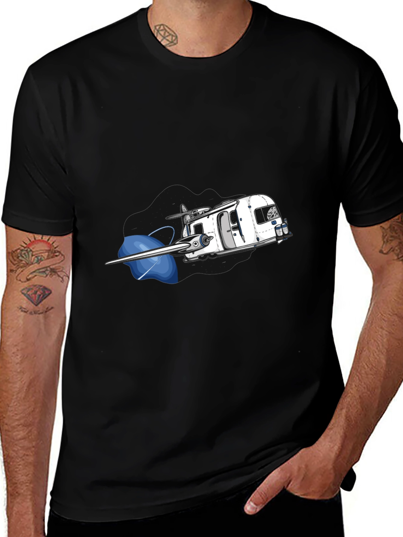Variant 10 of Sci-Fi Flying Camper Graphic Tee