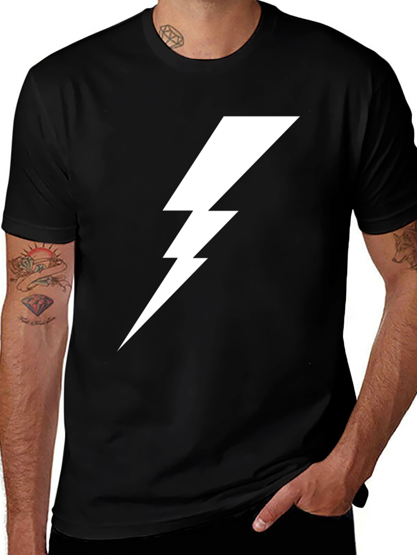 Variant 30 of Lightning Bolt Graphic Tee - Mens Black Shirt