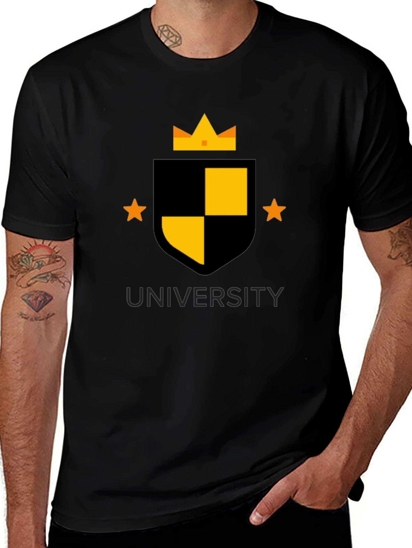 Variant 17 of University Crest Graphic Tee - Black
