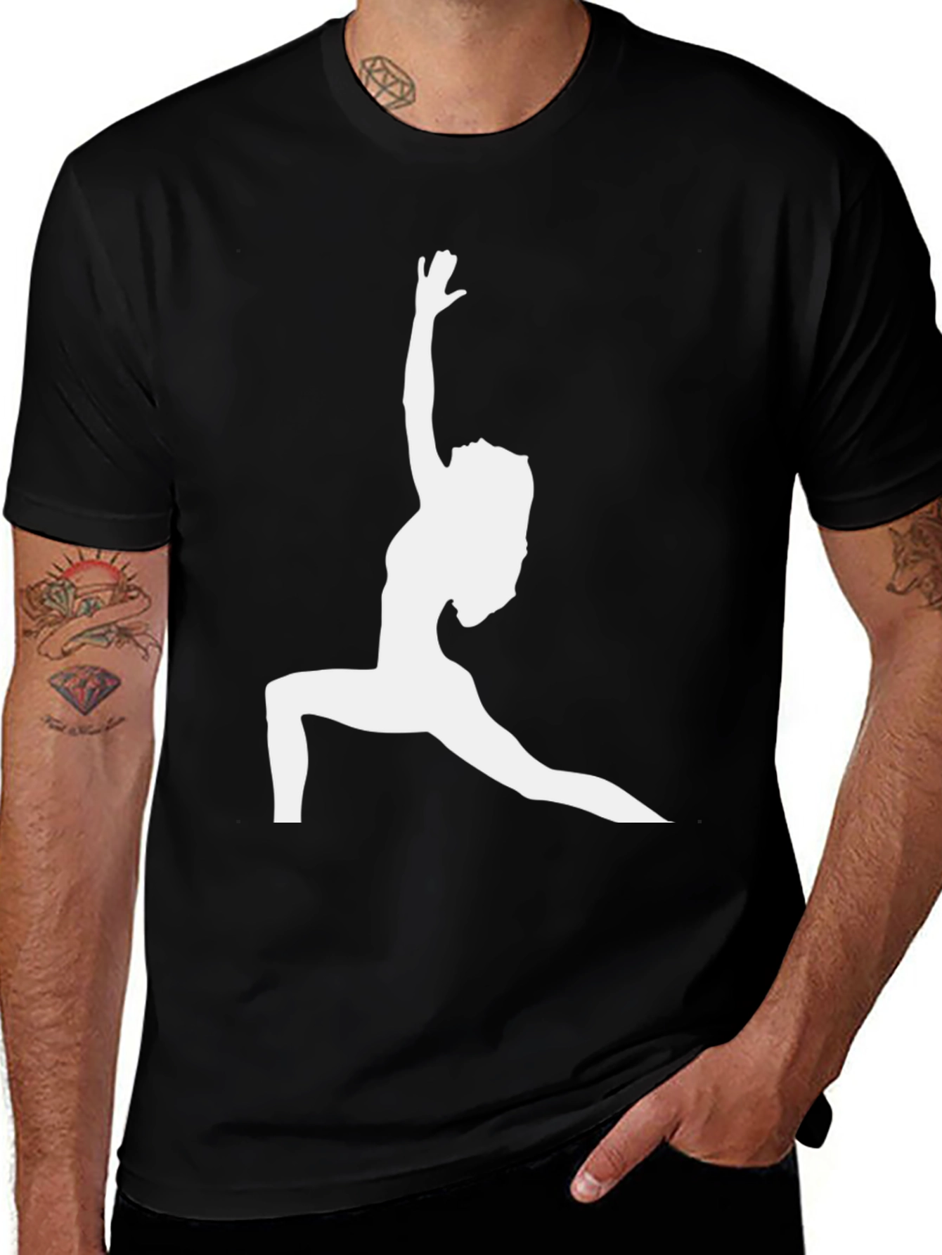 Variant 12 of Yoga Silhouette Black T-Shirt