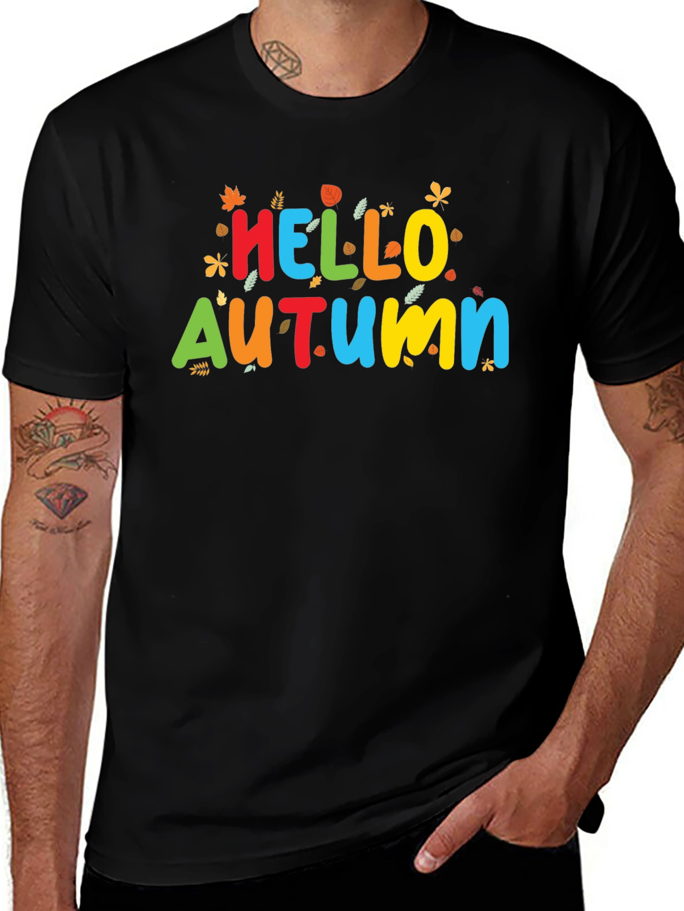Hello Autumn Graphic Tee - Fall Season Shirt