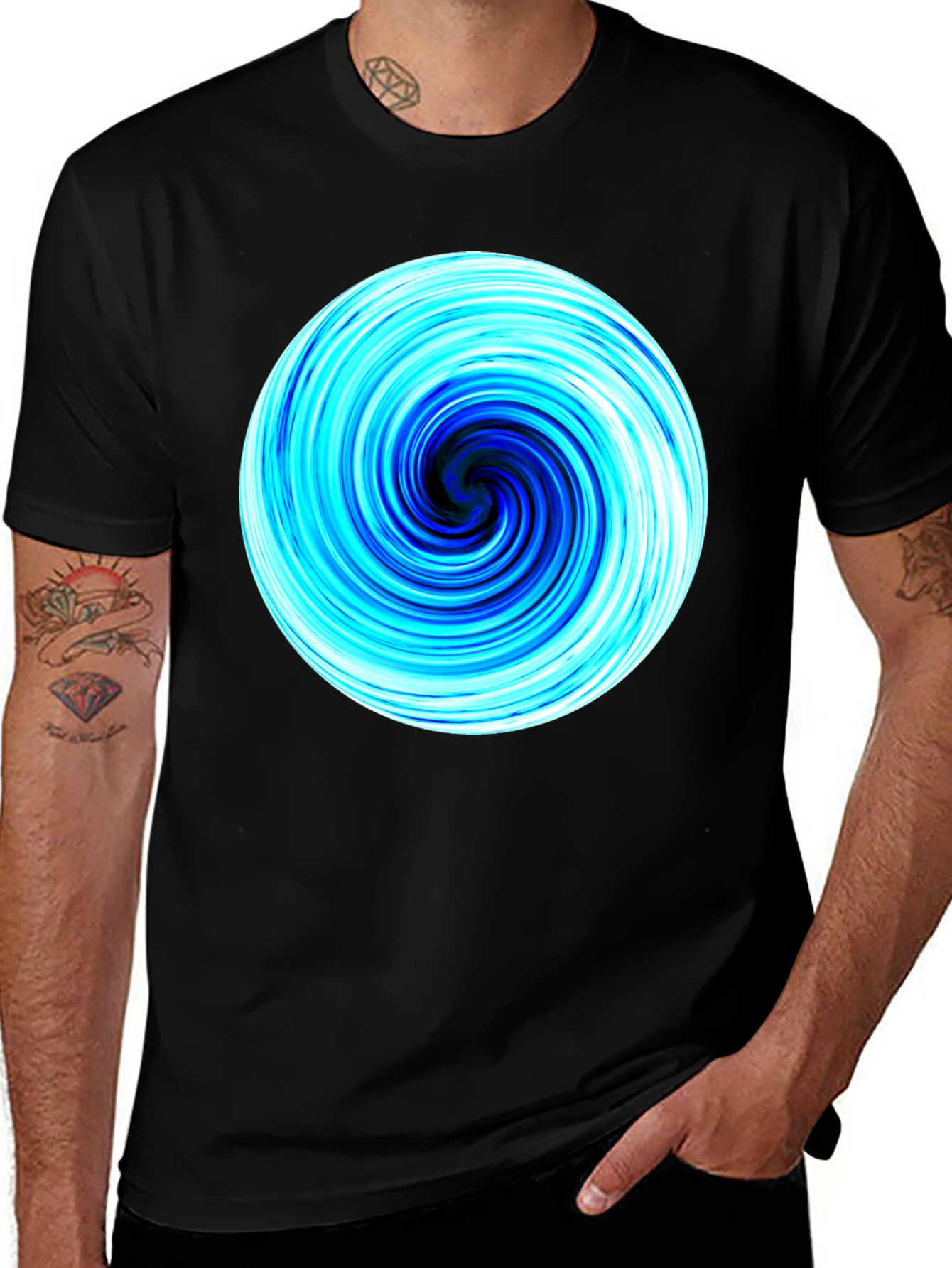 Variant 3 of Abstract Swirl Graphic Tee - Modern Black T-Shirt