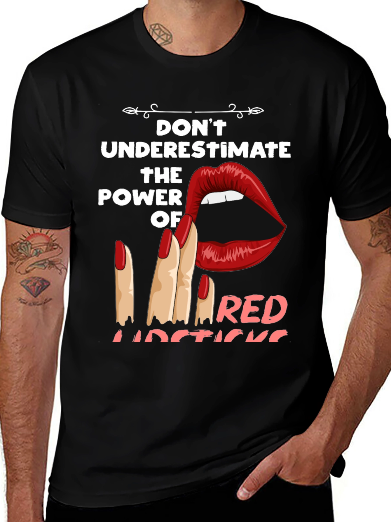 Variant 16 of Red Lipstick Power T-Shirt - Bold Graphic Tee