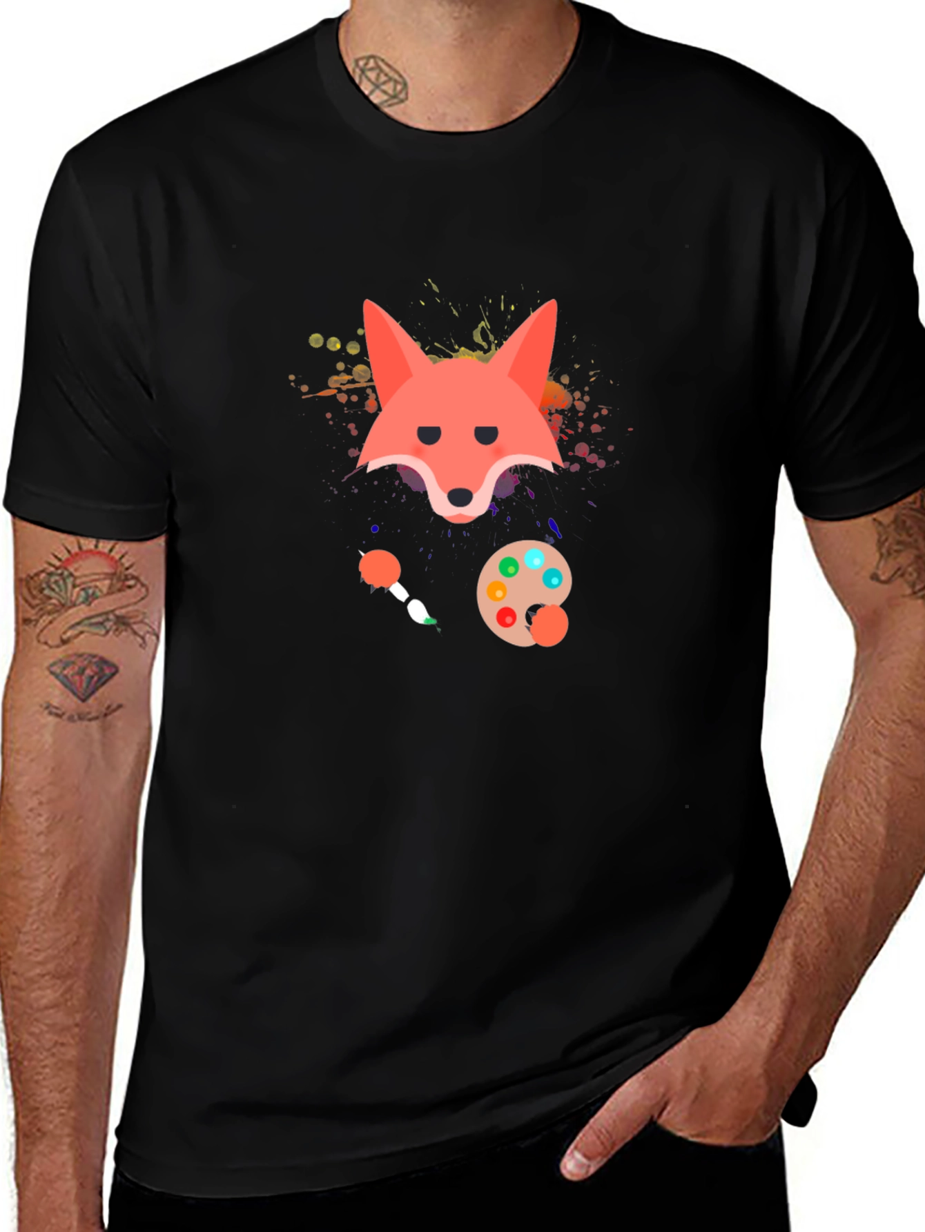 Variant 3 of Fox Artist Graphic Print T-Shirt