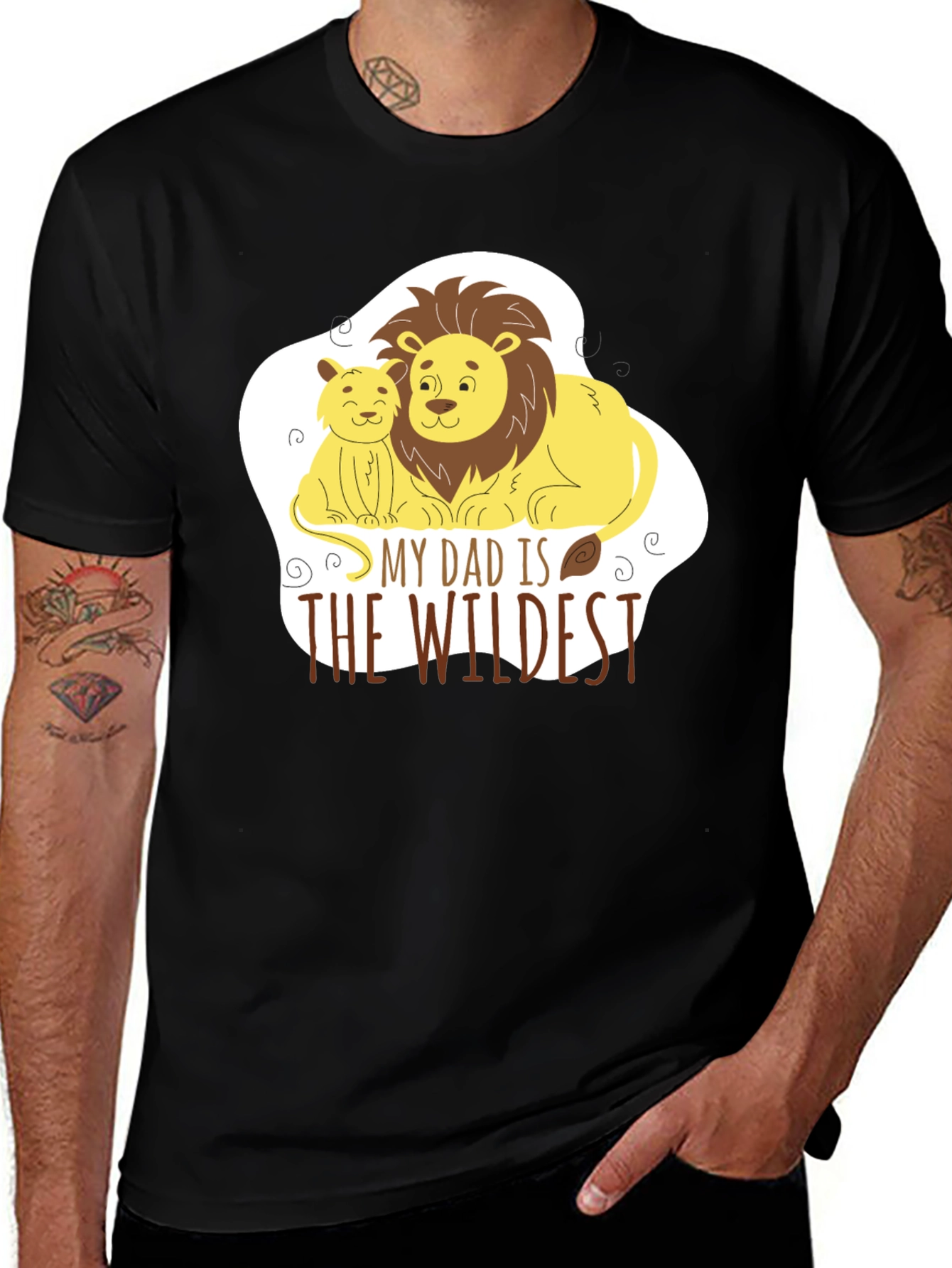 Variant 4 of Dad is Wildest Lion Graphic Tee