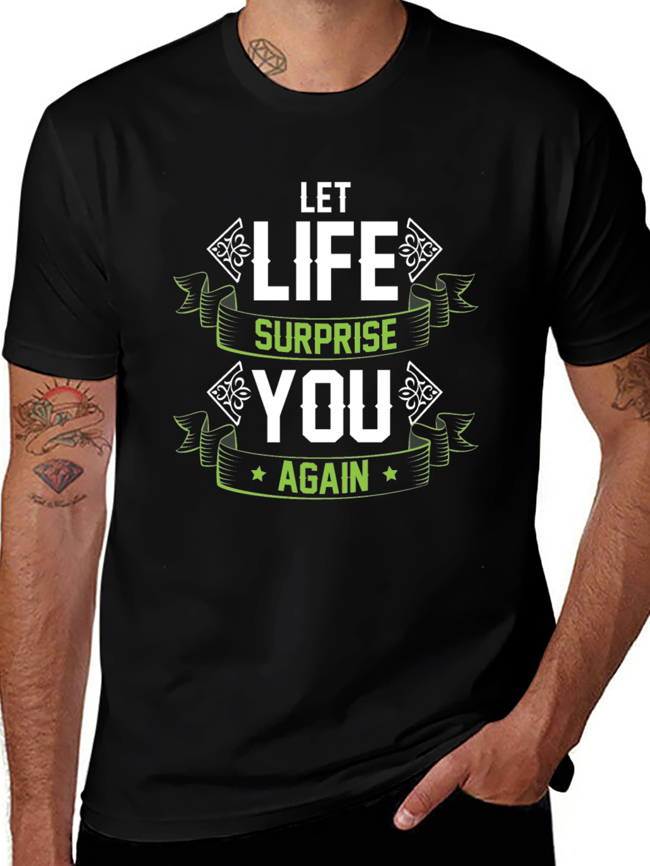 Variant 7 of Let Life Surprise You Again - Black T-Shirt