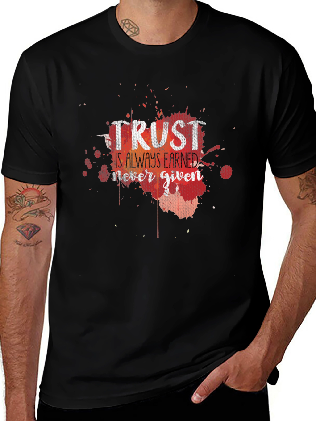 Variant 19 of Trust Is Earned Graphic Tee - Black