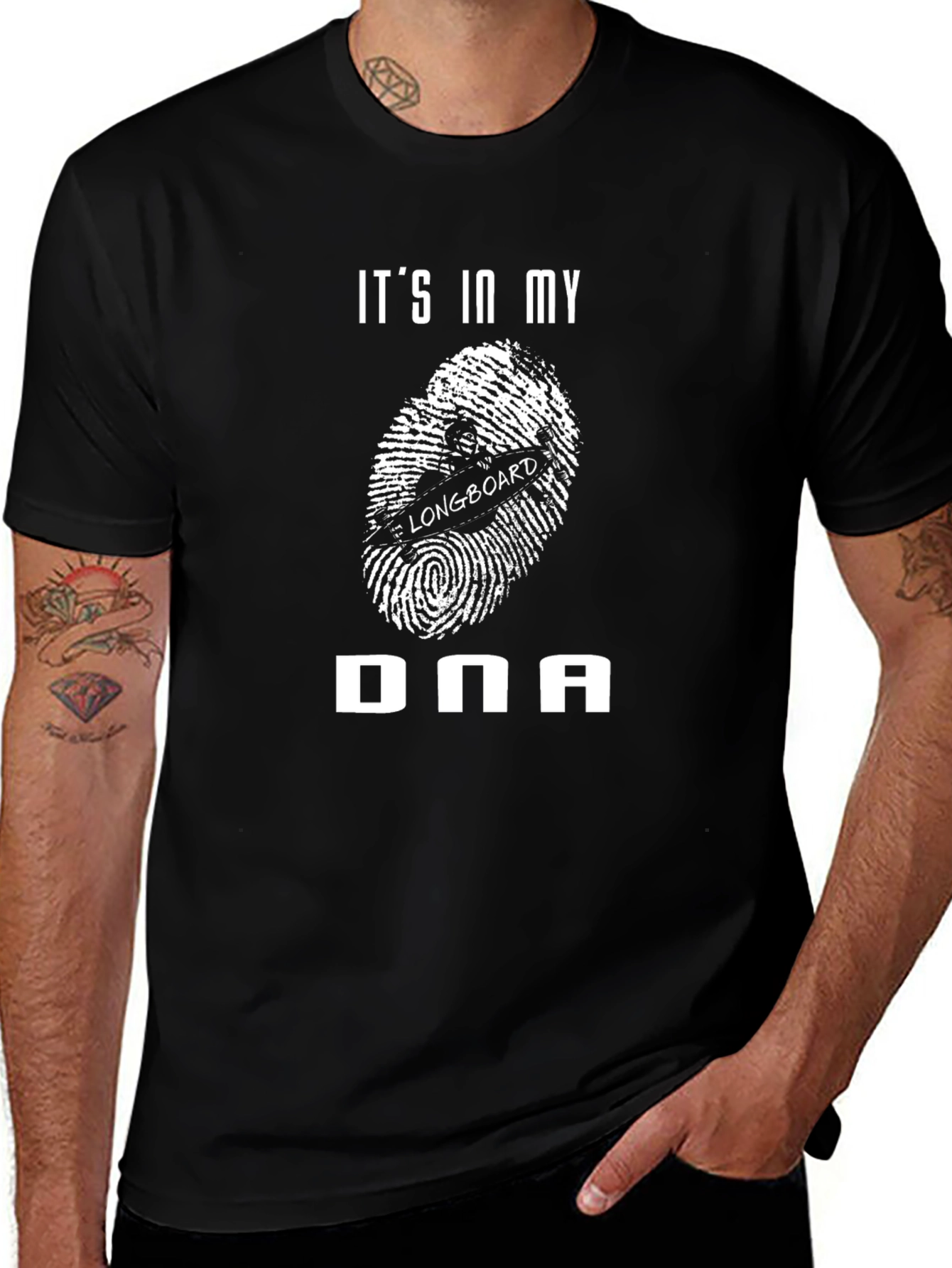 Longboard DNA T-Shirt - Black Graphic Tee
