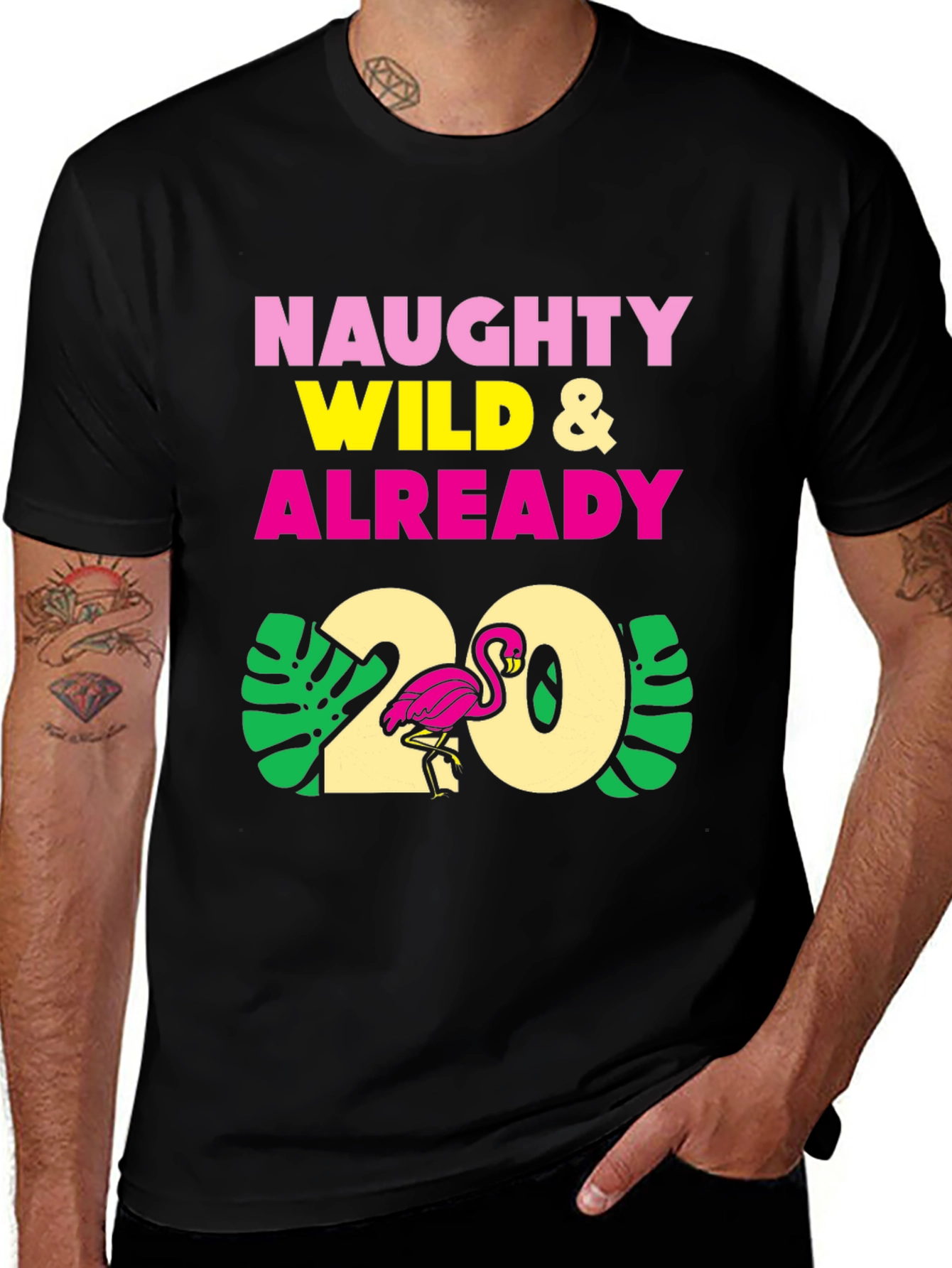Variant 16 of Naughty Wild & Already 20 Flamingo T-Shirt