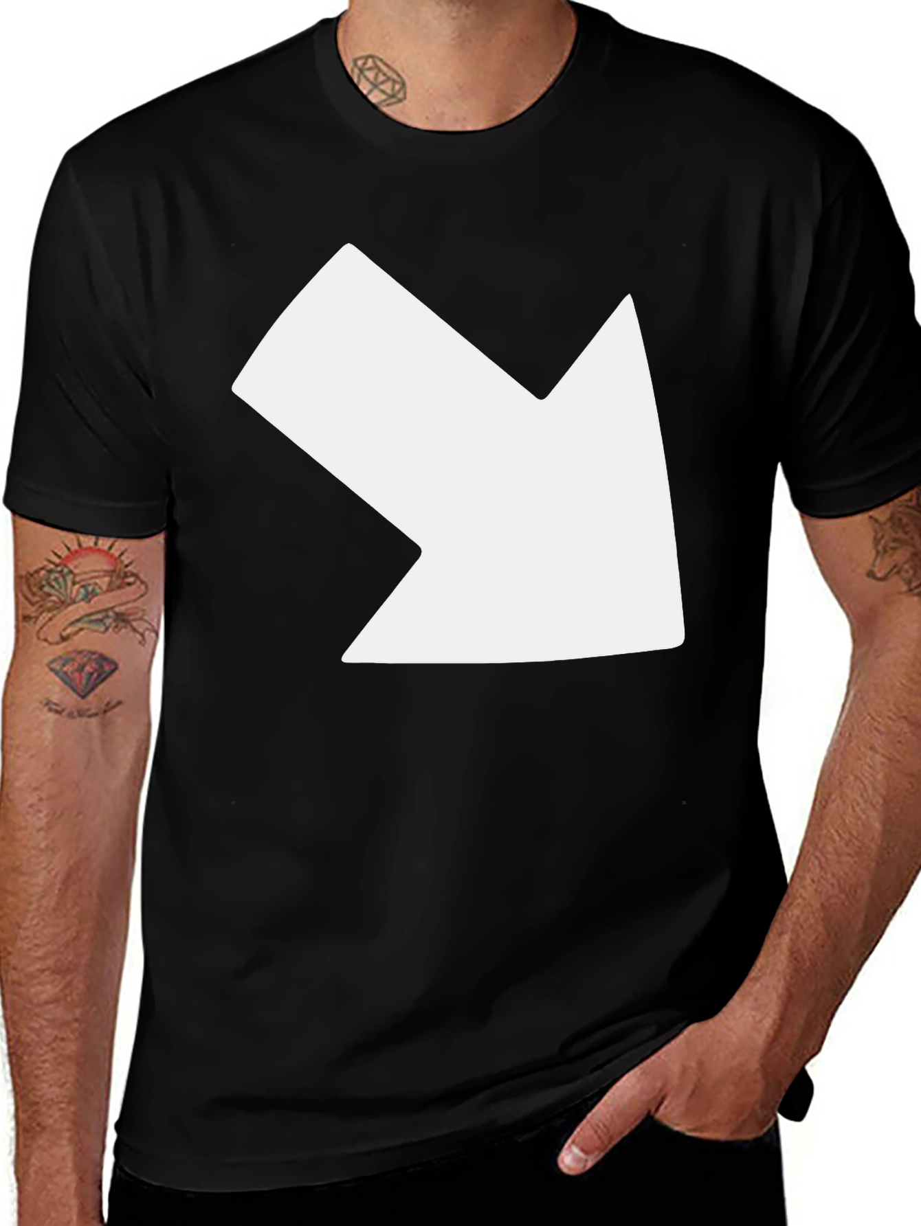 Variant 13 of Directional Arrow Graphic Tee - Black
