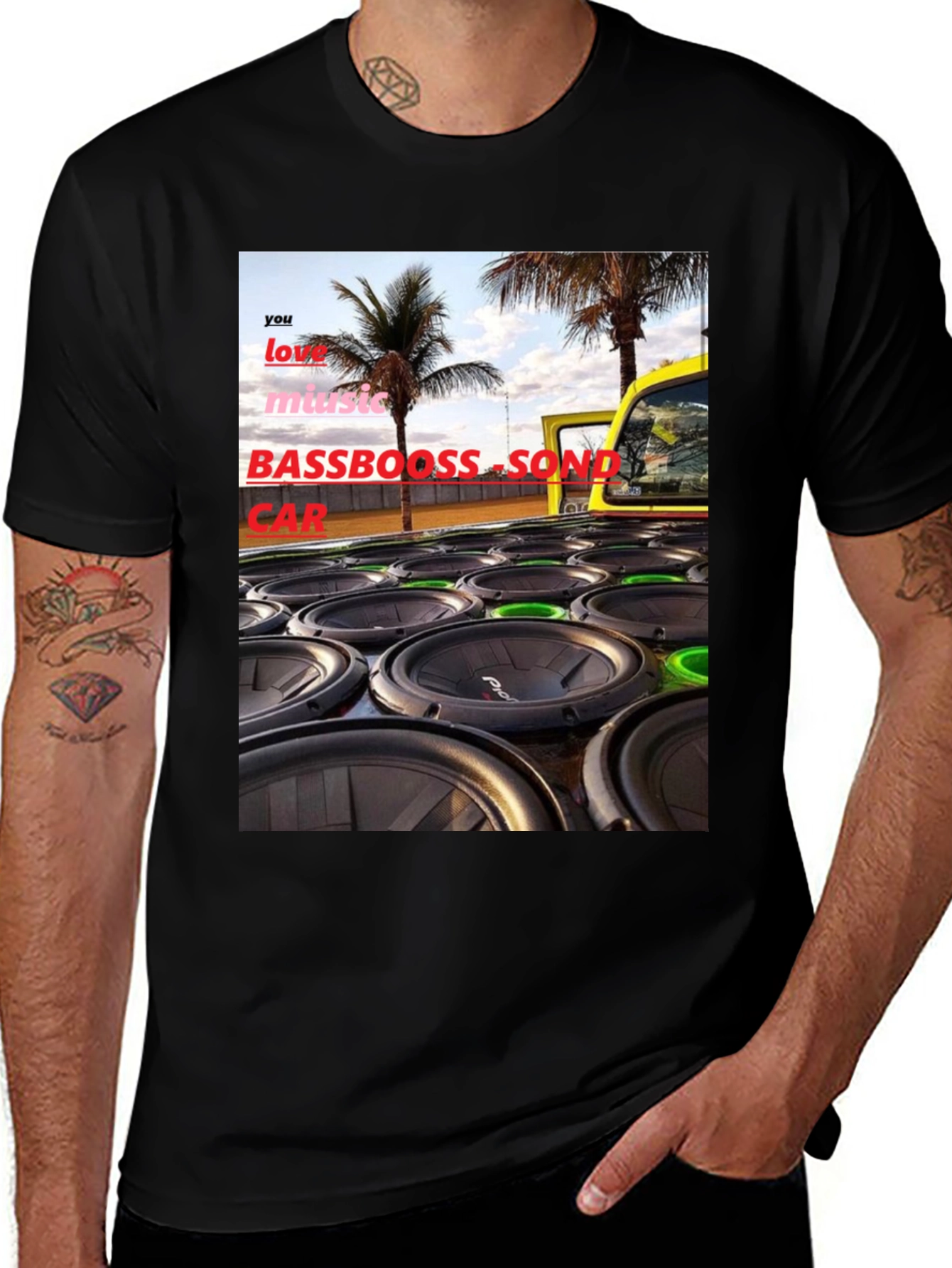 Variant 29 of Bass Boost Sound Car T-Shirt