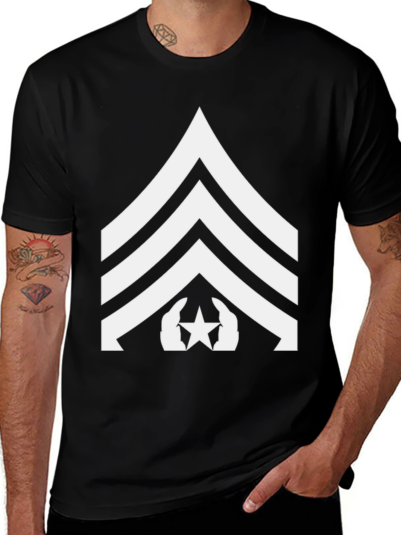 Black Military Sergeant T-Shirt main image