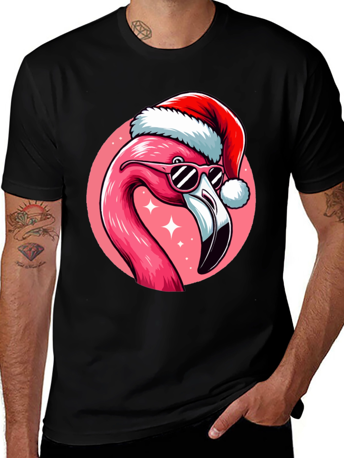 Variant 25 of Festive Flamingo Tee - Christmas in Style!