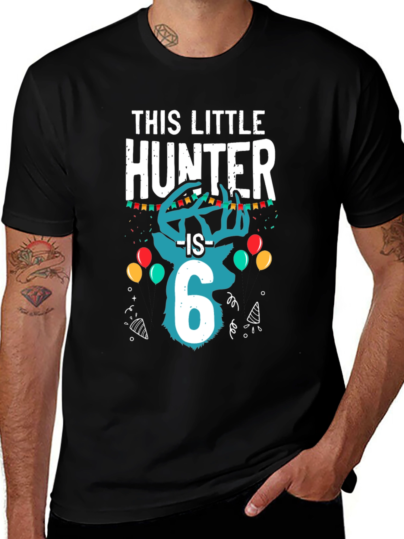 Variant 4 of Little Hunter 6th Birthday T-Shirt