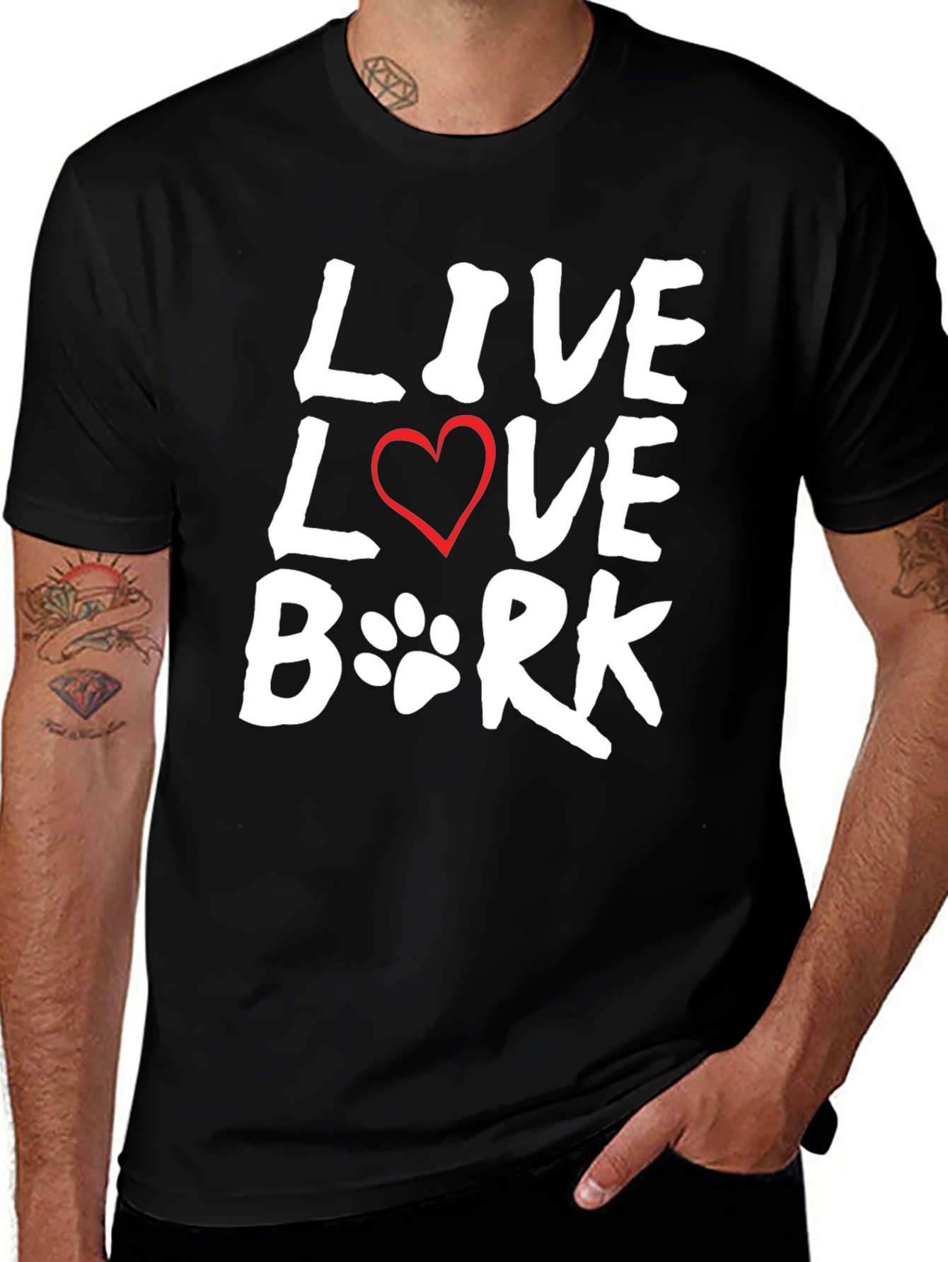 Variant 30 of Live Love Bork T-Shirt - Dog Lover Tee