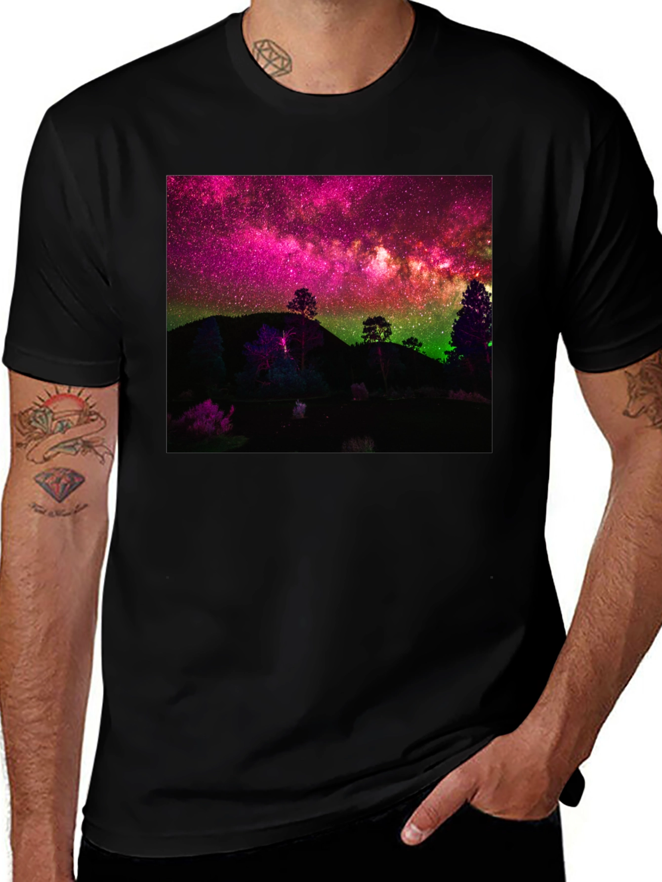 Night Sky Landscape Graphic Tee