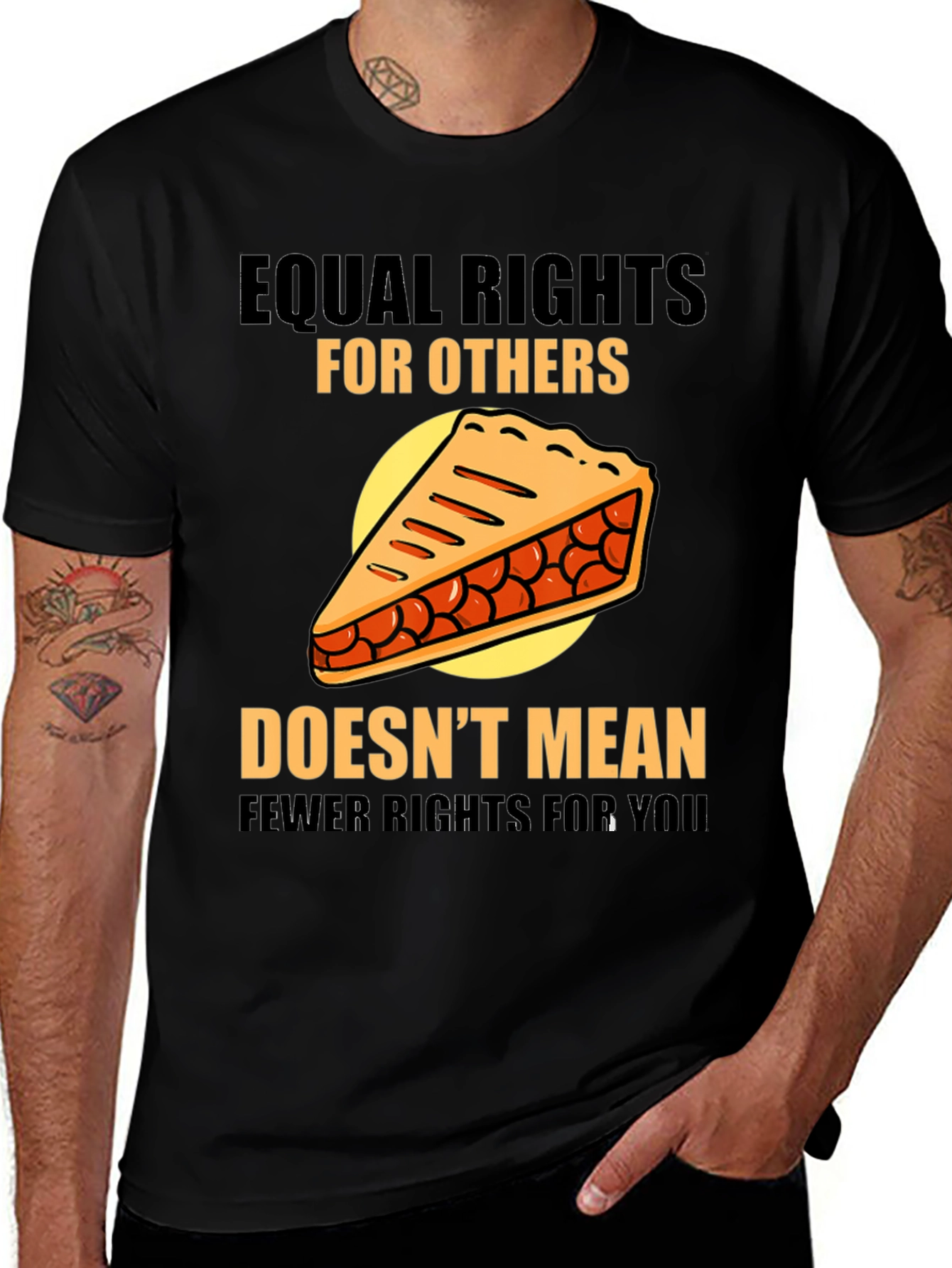 Variant 20 of Equal Rights Pie Chart Black T-Shirt
