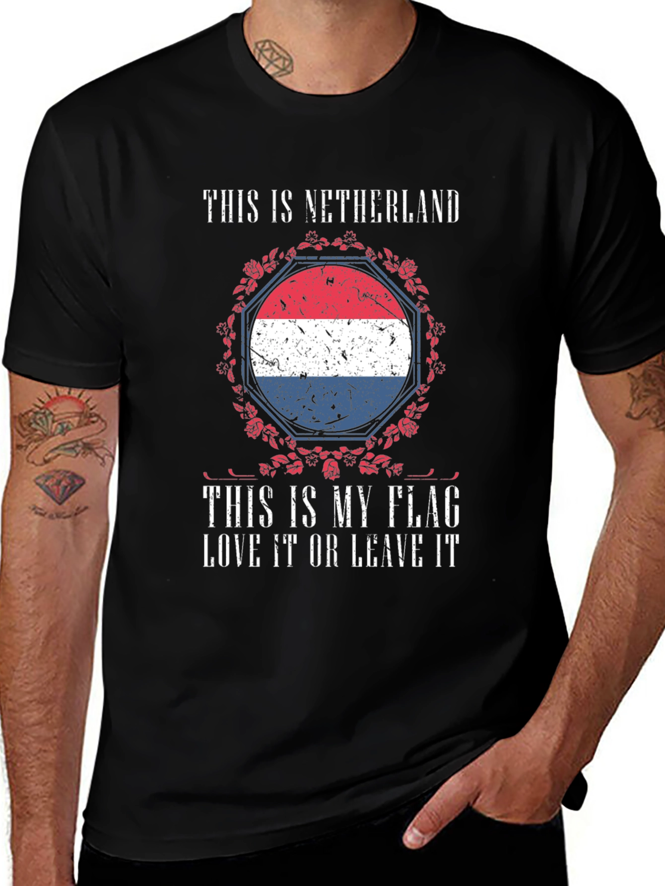 Netherlands Flag Graphic T-Shirt Patriotic Design