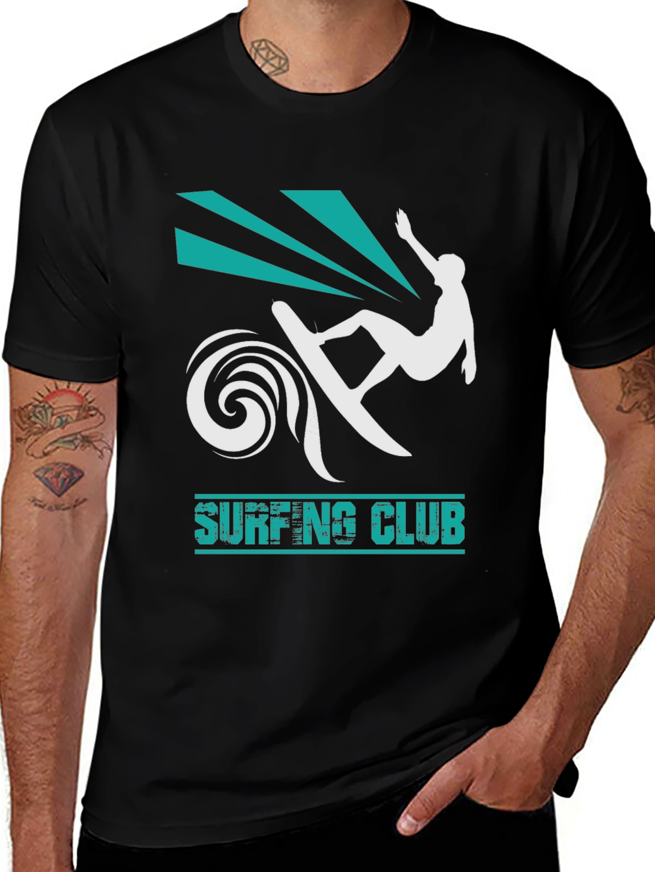 Variant 14 of Surfing Club Black T-Shirt