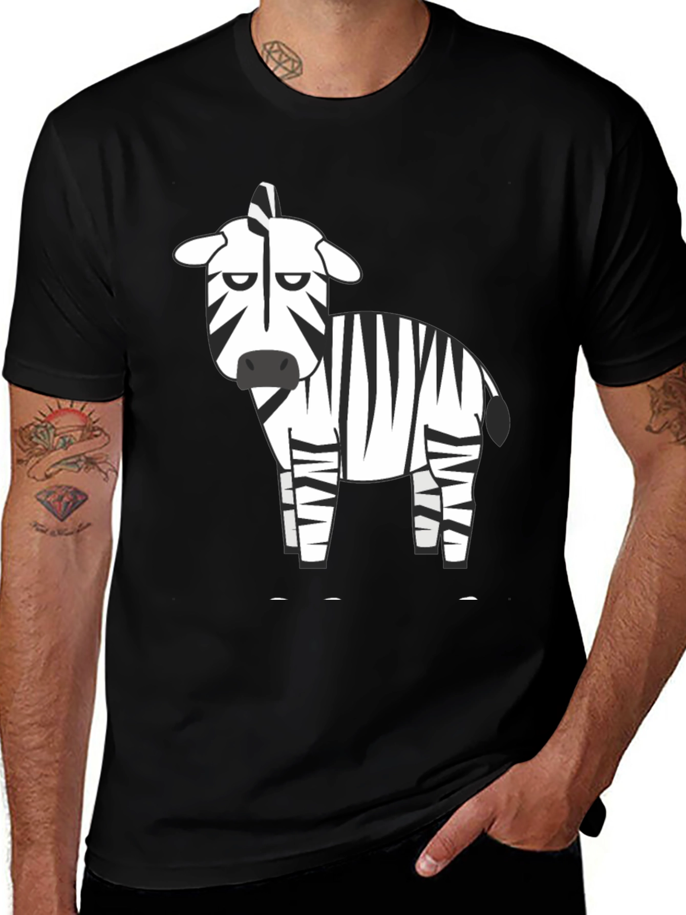 Zebra Graphic Black T-Shirt