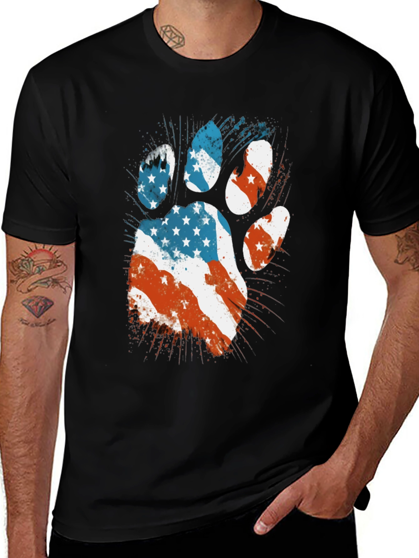 Variant 7 of Patriotic Paw Print T-Shirt