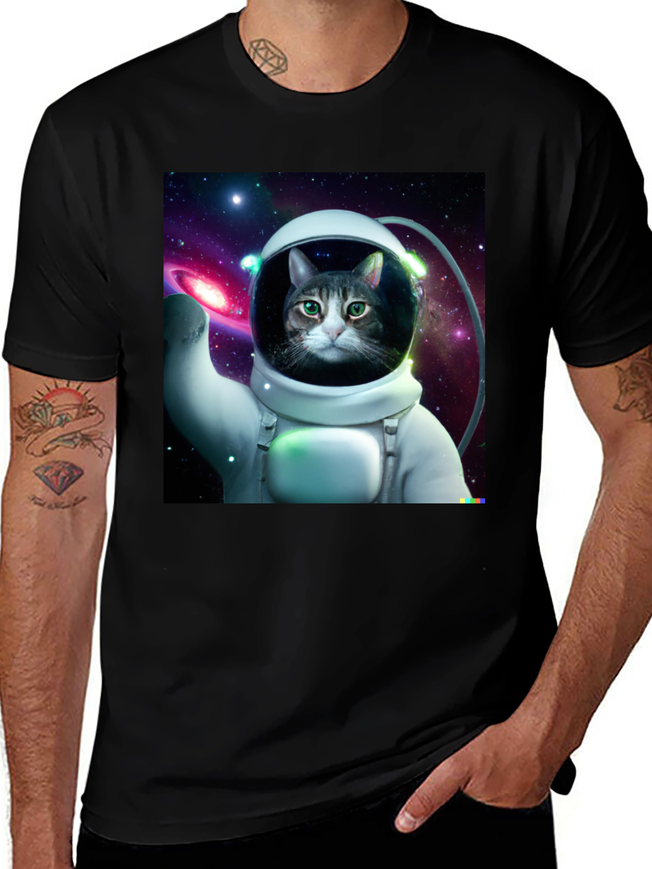 Variant 20 of Cat Astronaut Graphic Tee - Explore the Galaxy!