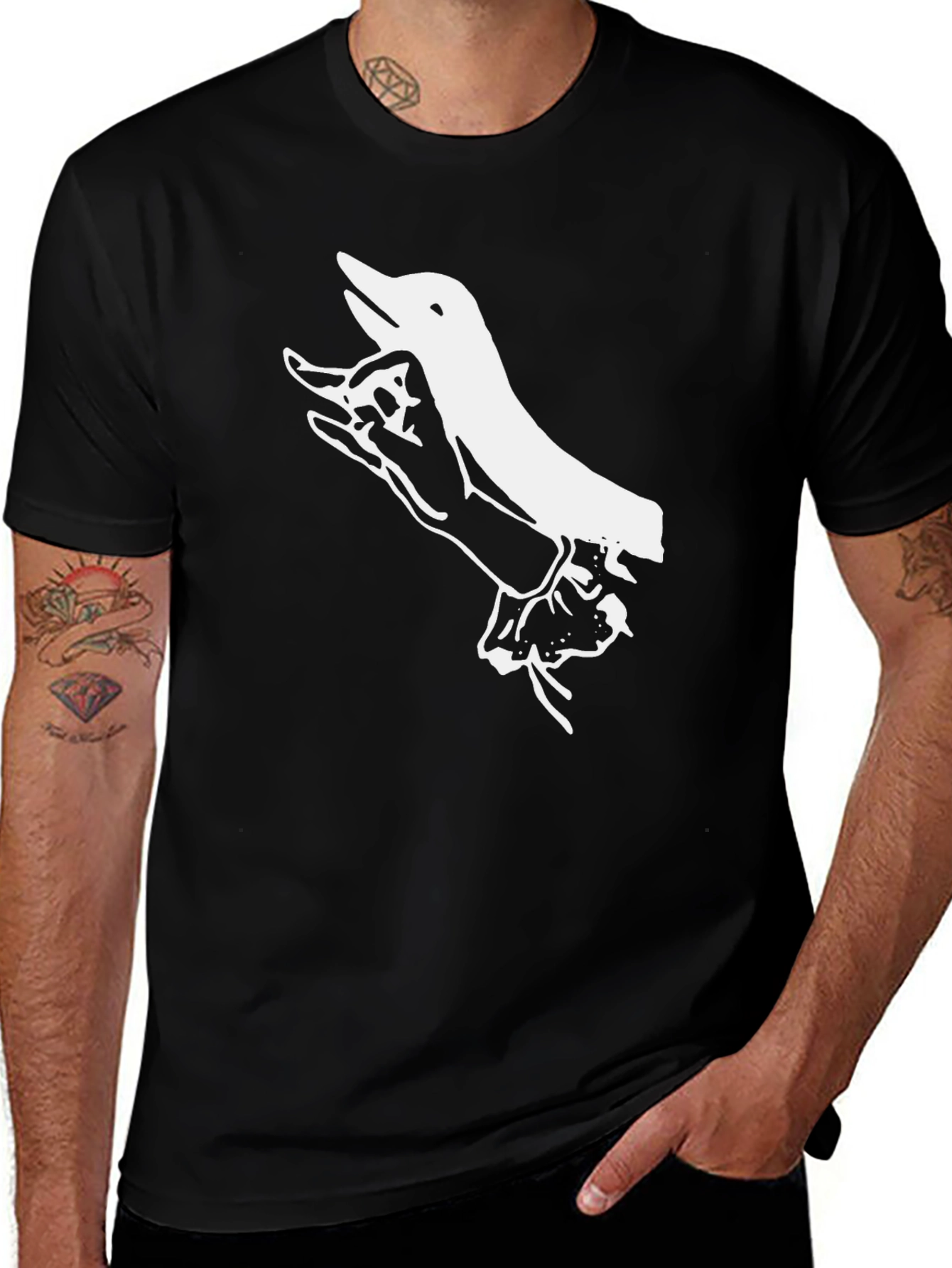Variant 14 of Hand Shadow Puppet T-Shirt - Black