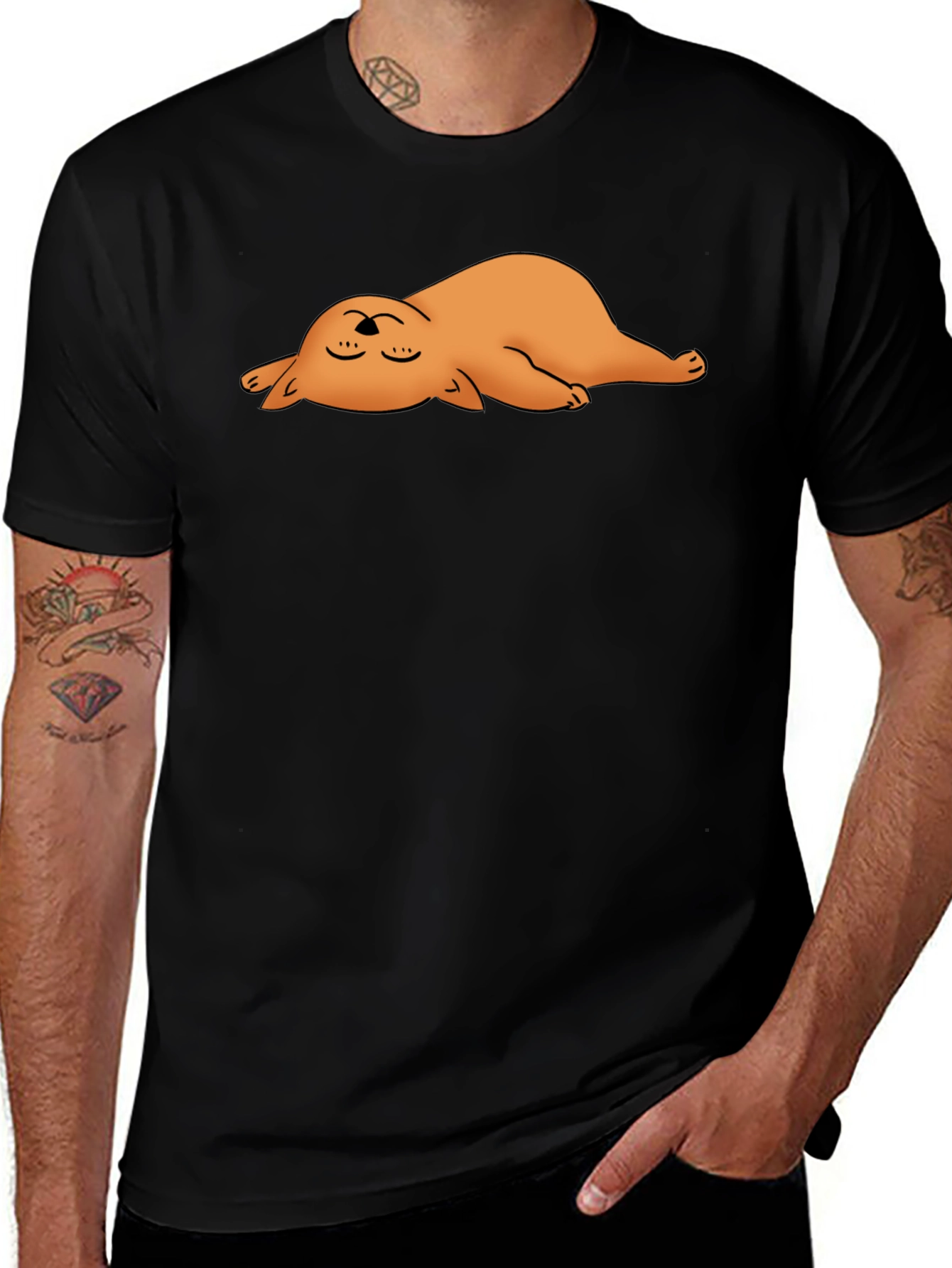 Black Relaxed Otter Graphic Black T-Shirt main image