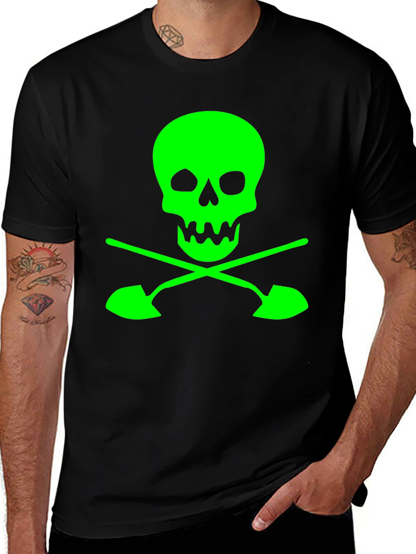 Skull and Shovels Graphic Tee - Black