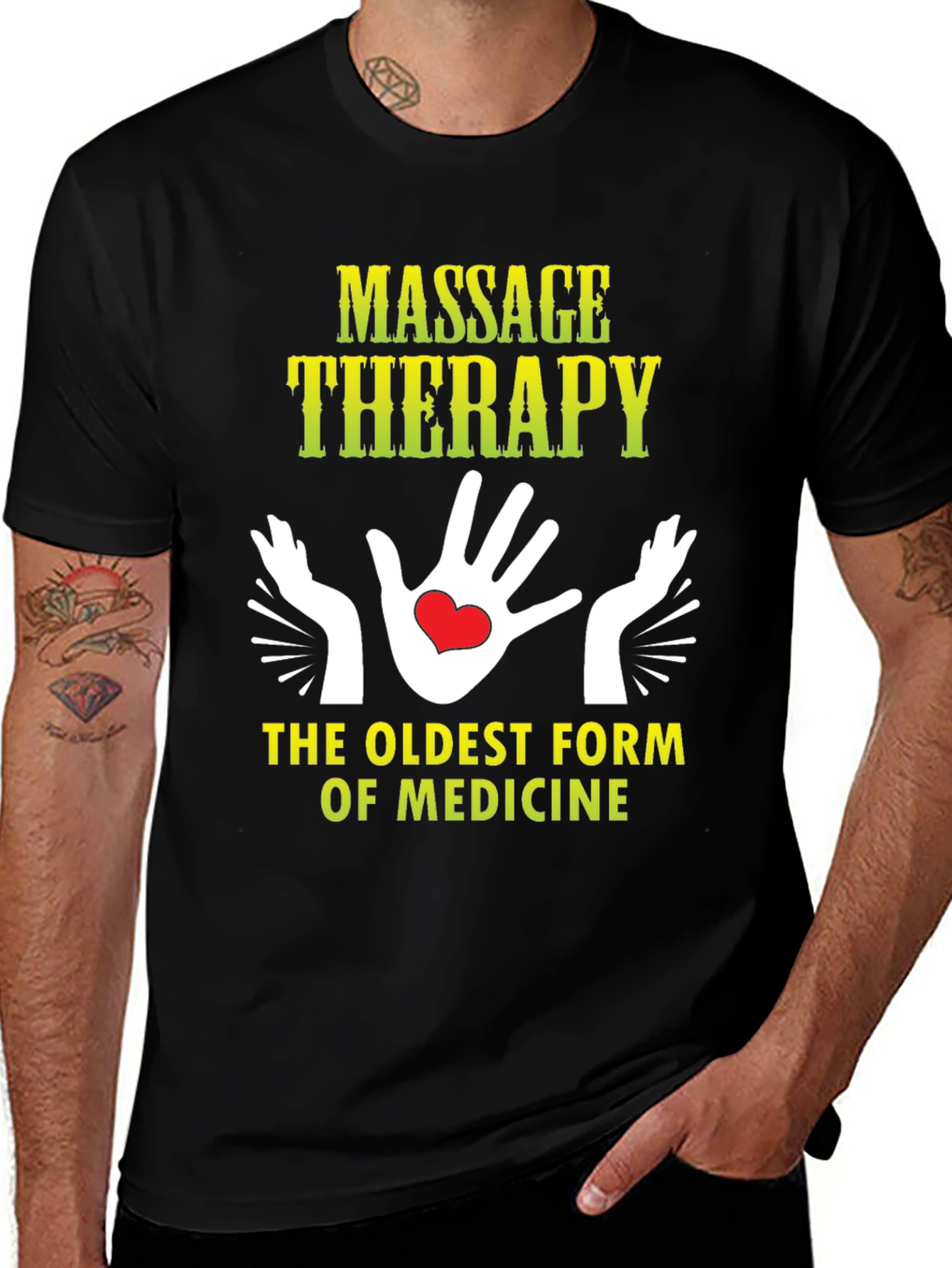 Variant 27 of Massage Therapy Shirt - Oldest Form of Medicine