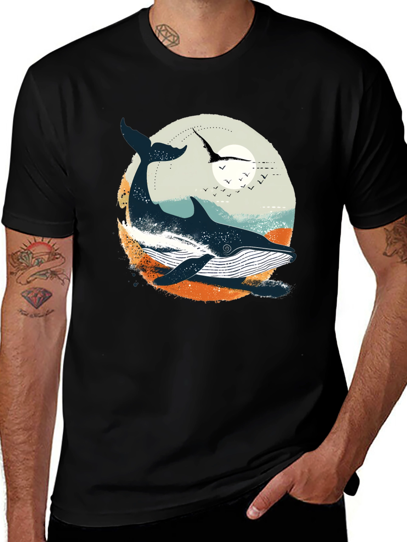 Variant 24 of Whale Graphic T-Shirt - Coastal Design