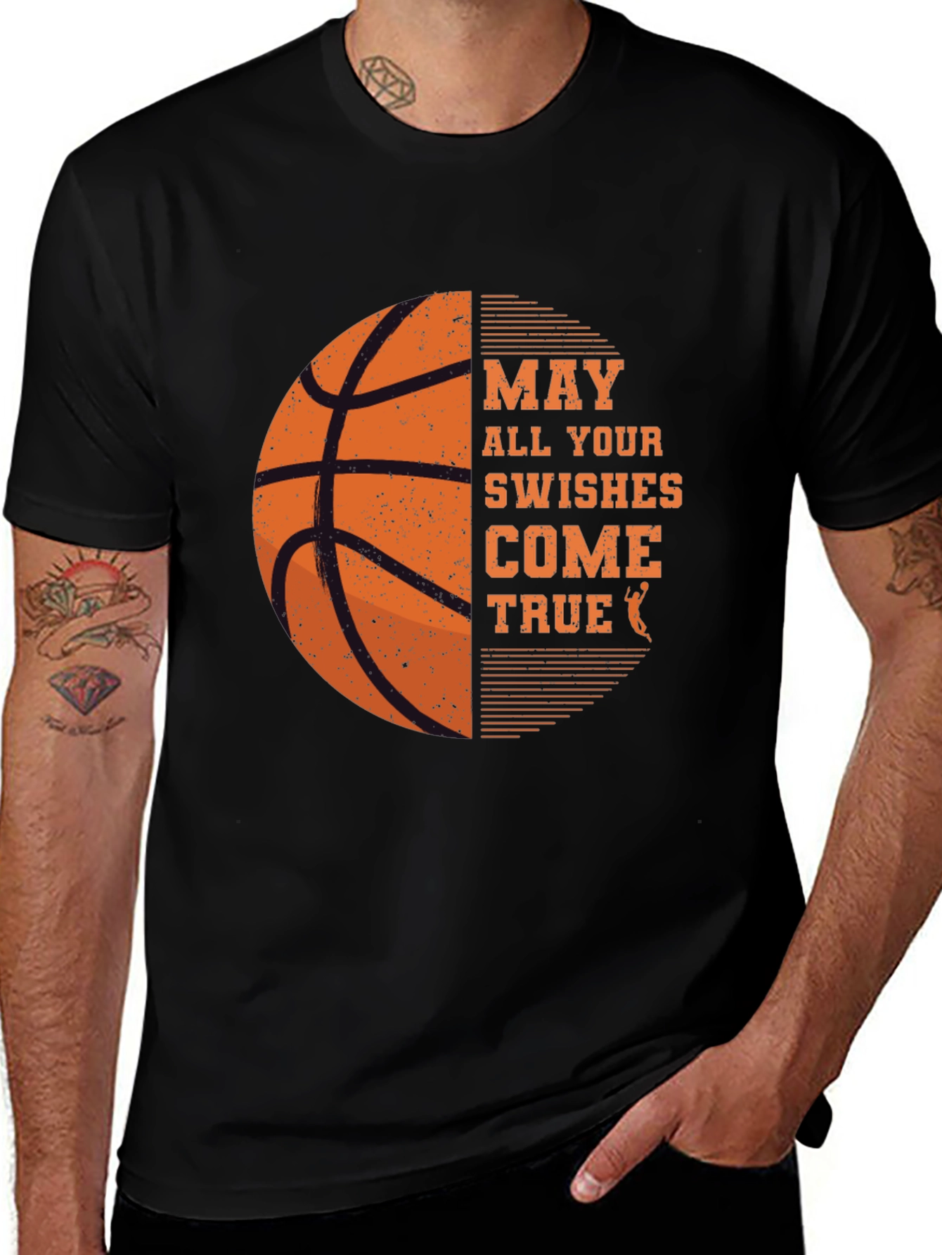 Variant 22 of Basketball Swishes Come True Black T-Shirt