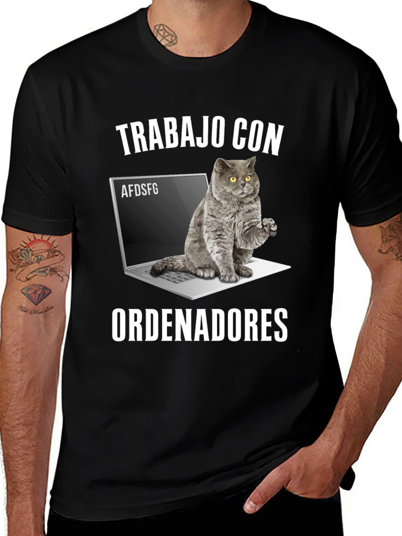 Variant 2 of Cat Laptop Programmer Humor T-Shirt