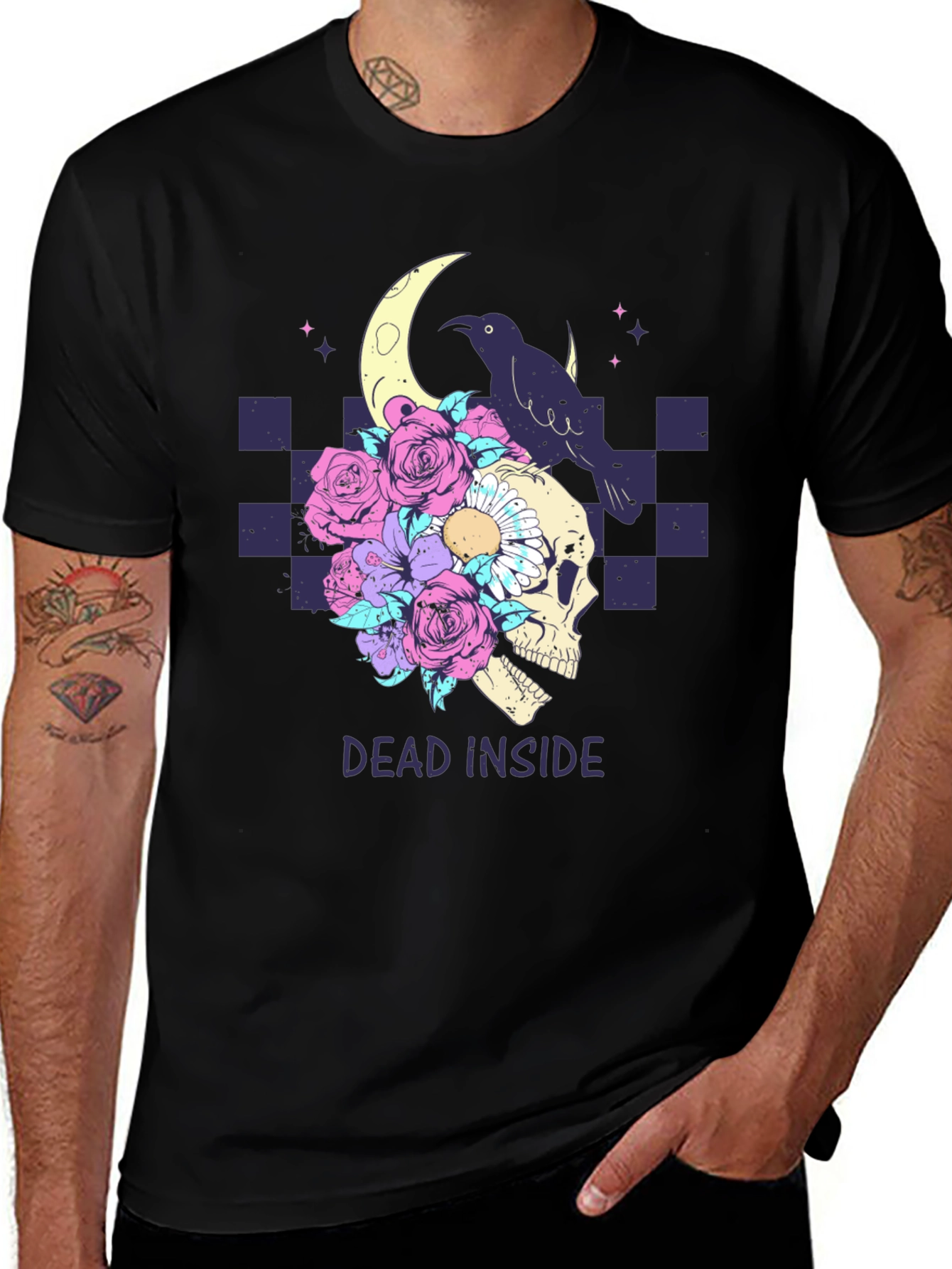 Variant 8 of Dead Inside Raven Skull T-Shirt