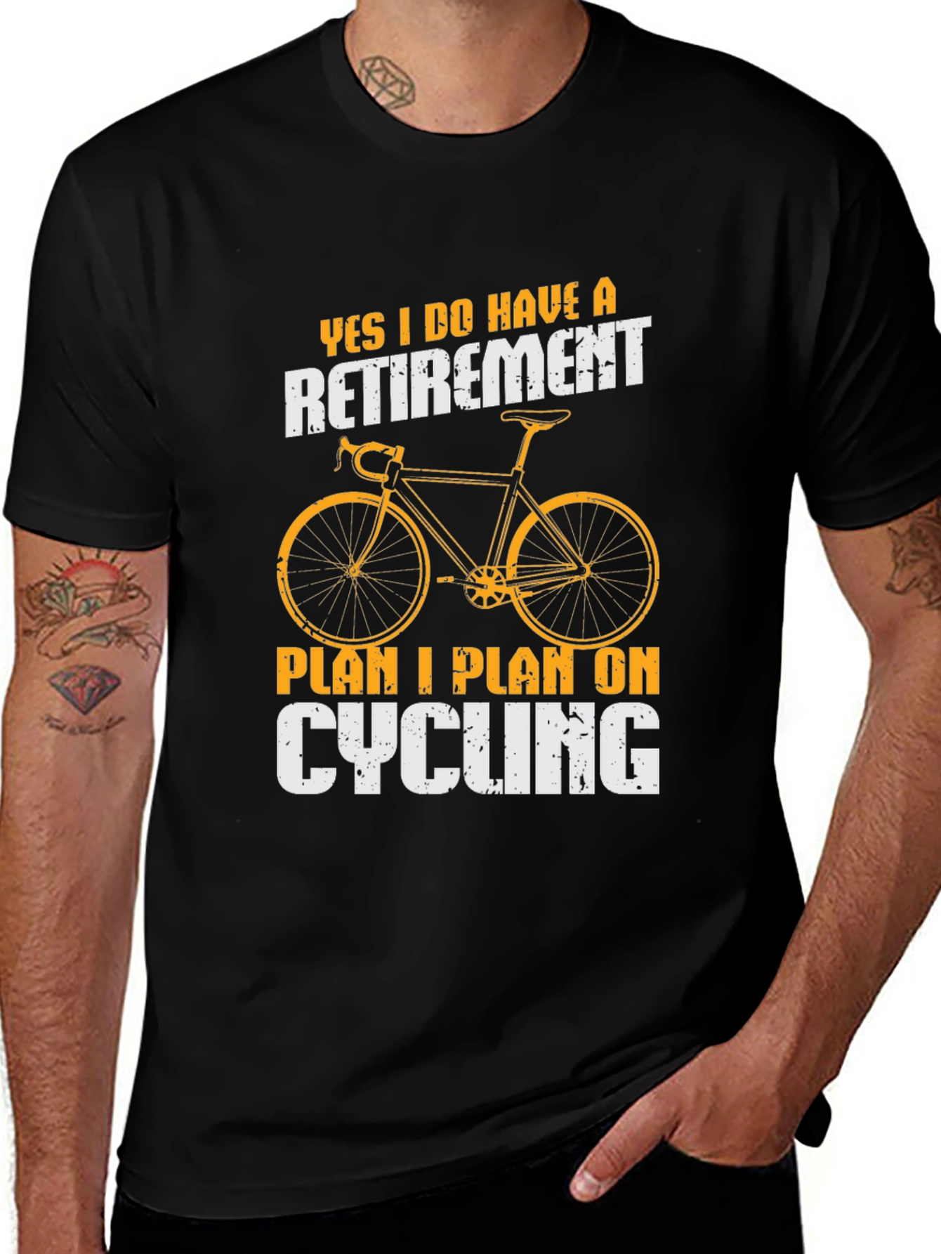Black Cycling Retirement Plan T-Shirt main image